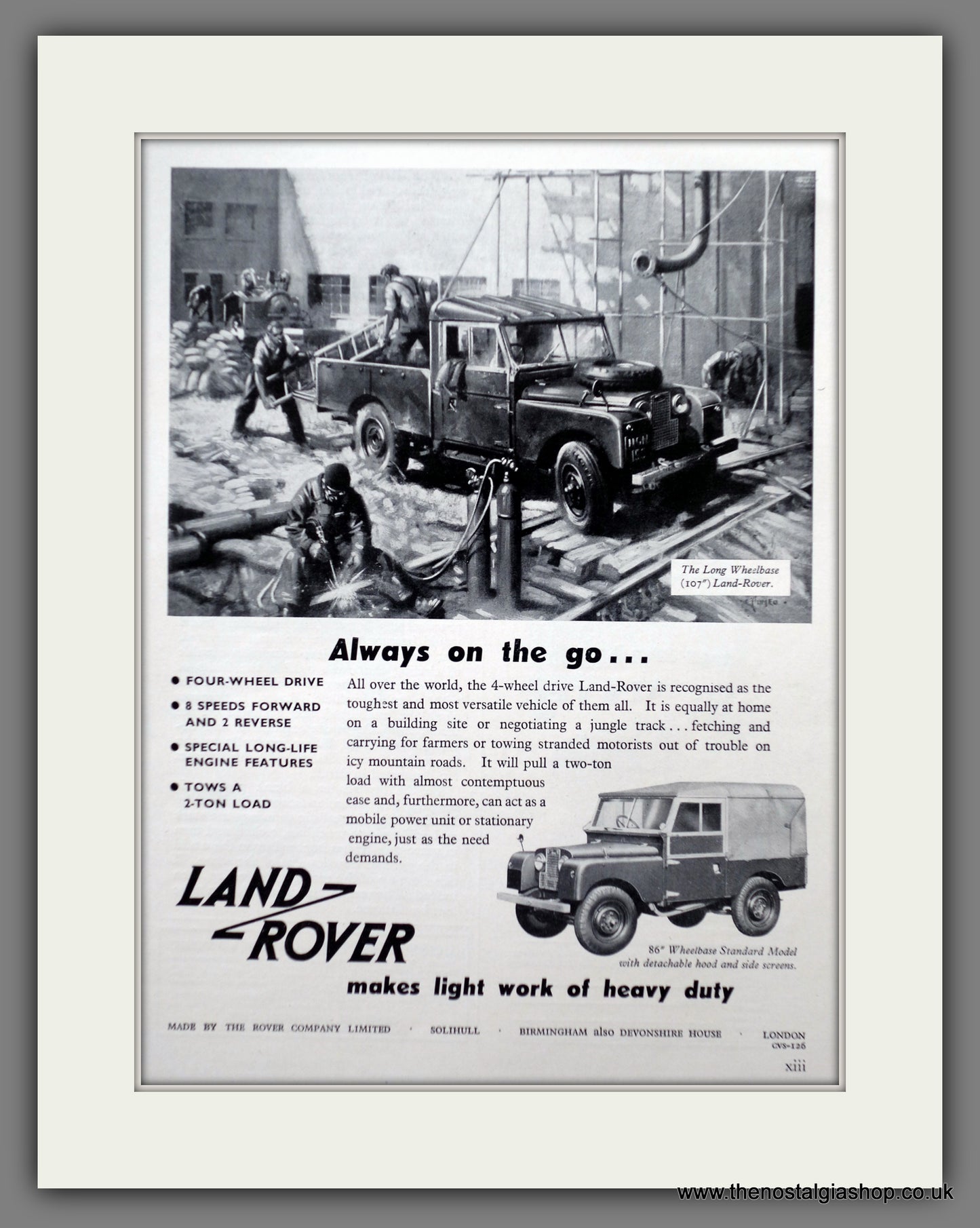 Land Rover. 1955 Original Advert (ref AD61007)