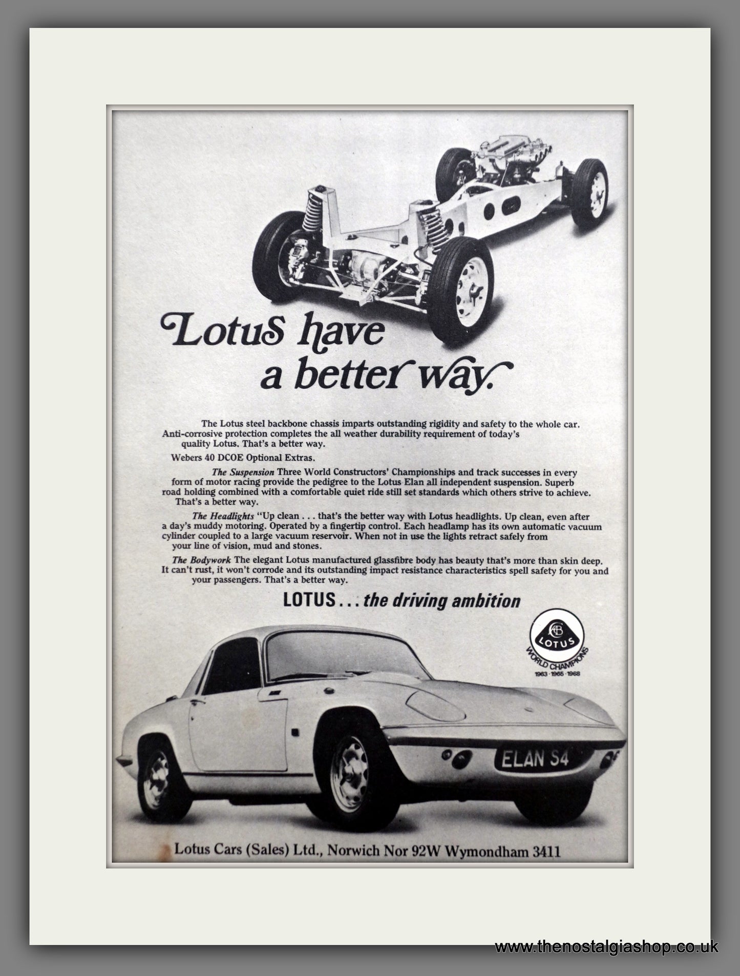 Lotus Elan 1969 Original Advert (ref AD60990)