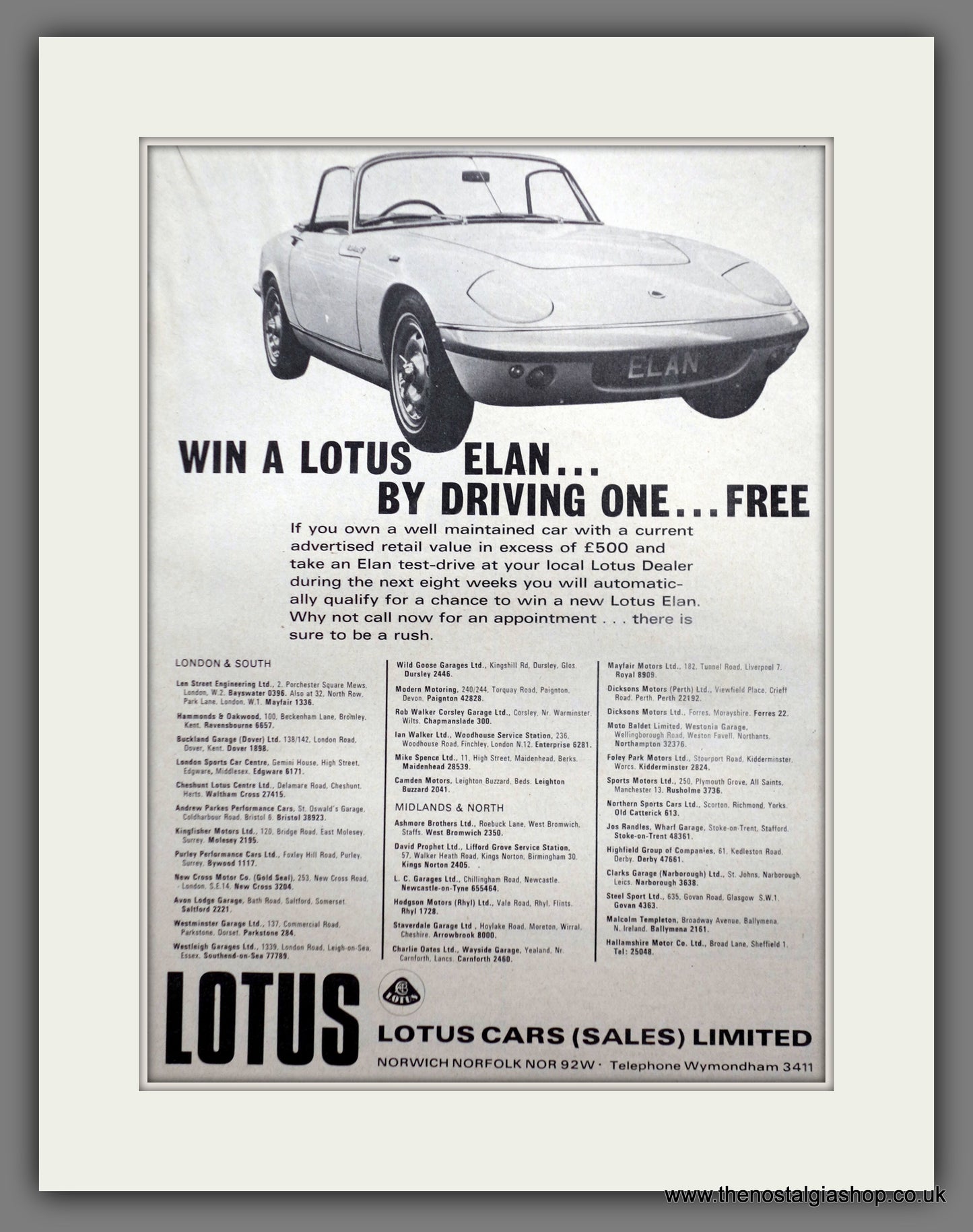 Lotus Elan 1967 Original Advert (ref AD60995)