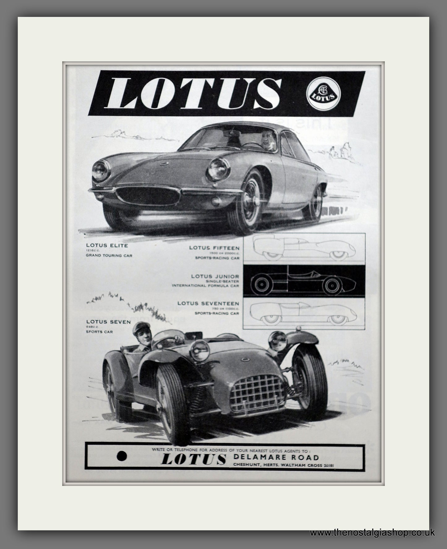 Lotus Range of Cars. 1960 Original Advert (ref AD61041)