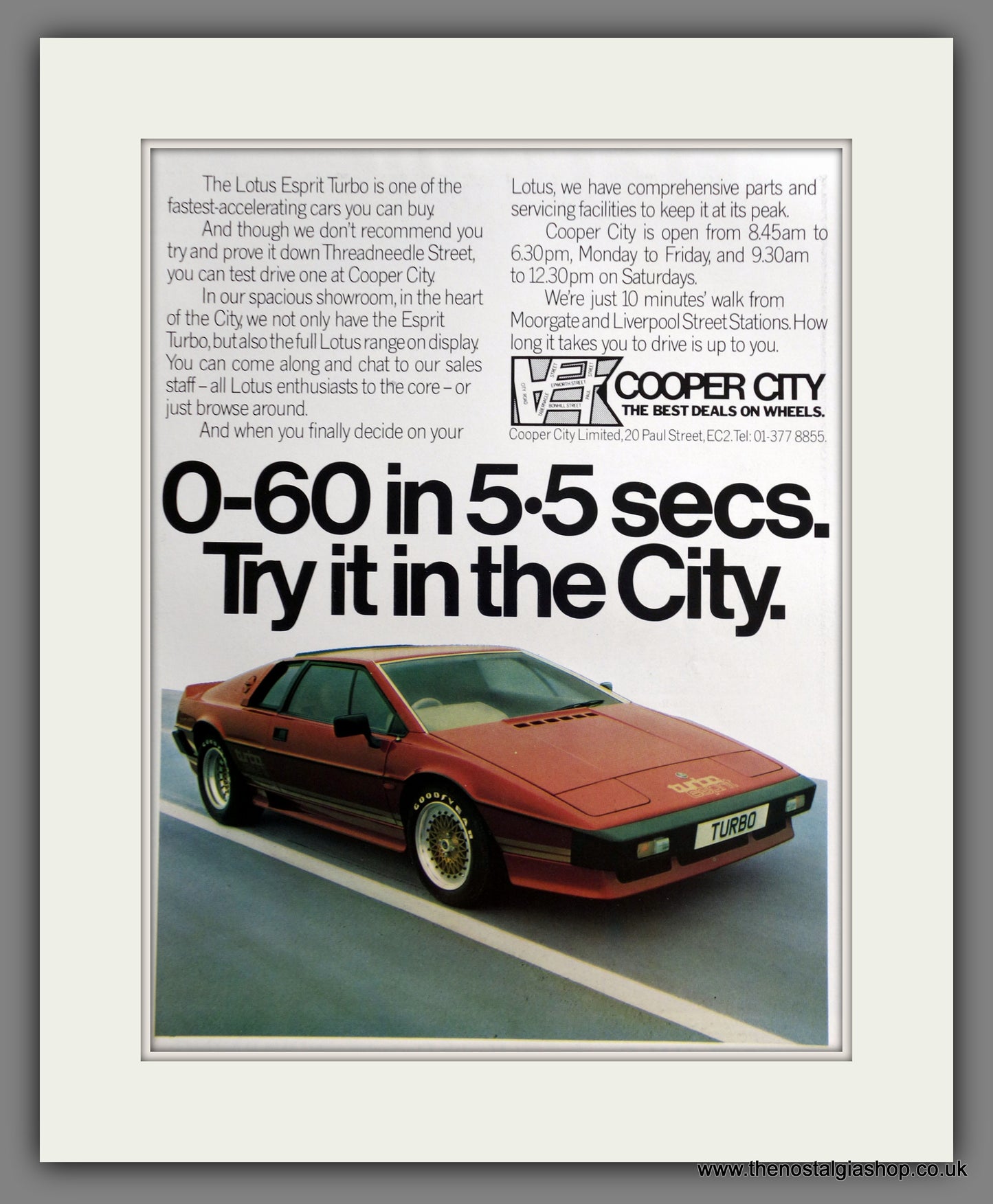 Lotus Esprit Turbo. 1981 Original Advert (ref AD61151)