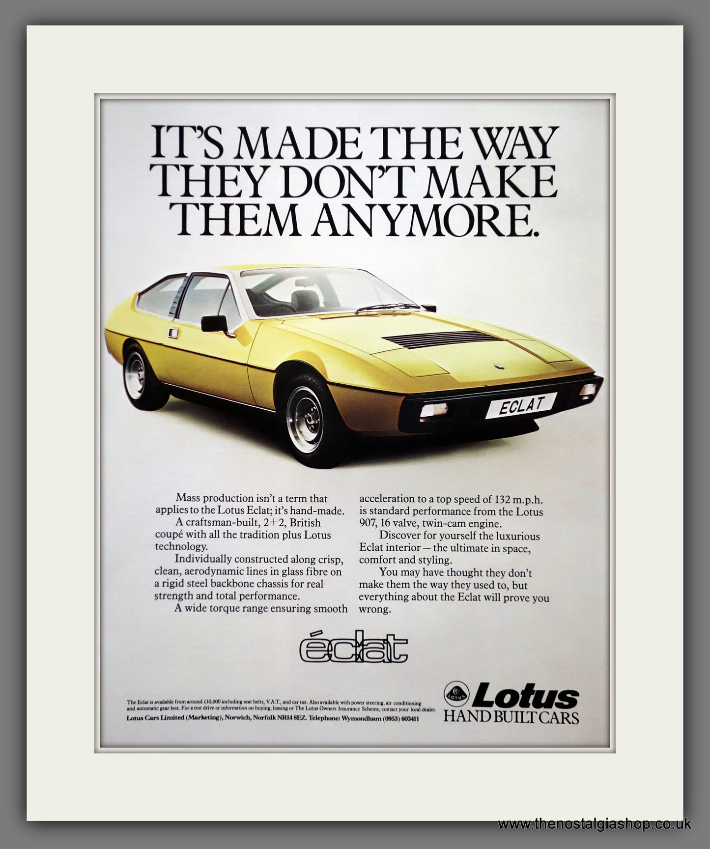 Lotus Eclat. 1978 Original Advert (ref AD61155)