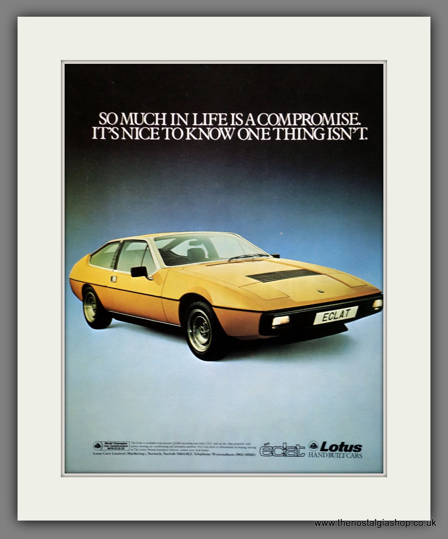 Lotus Eclat. Original advert 1979 (ref AD180)