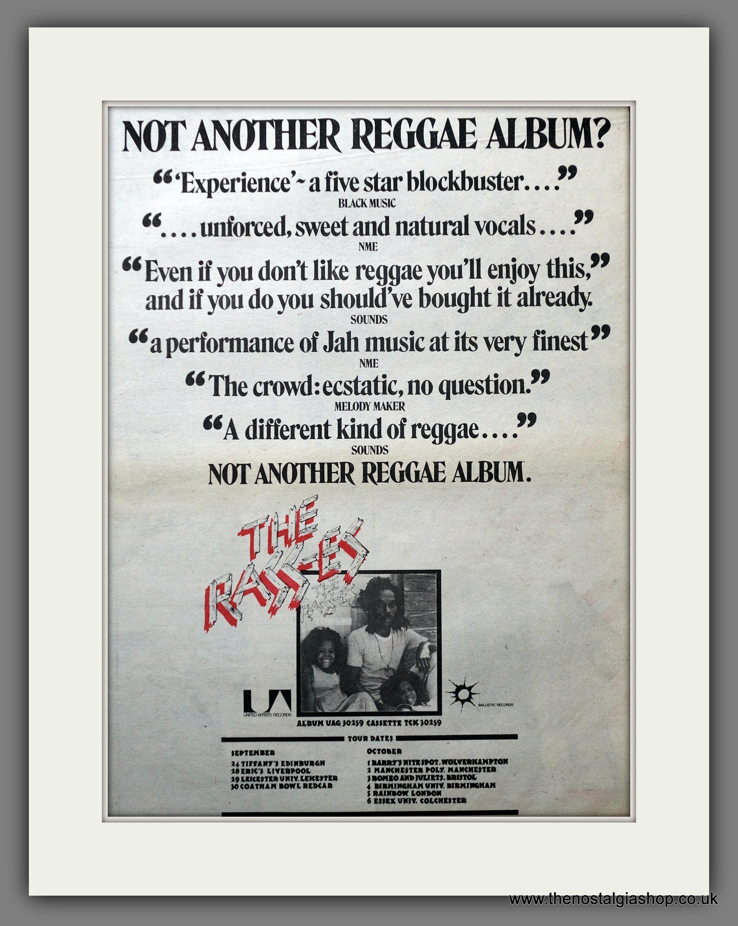 Rass-es (The) Tour Dates. Original Advert 1979 (ref AD15545)