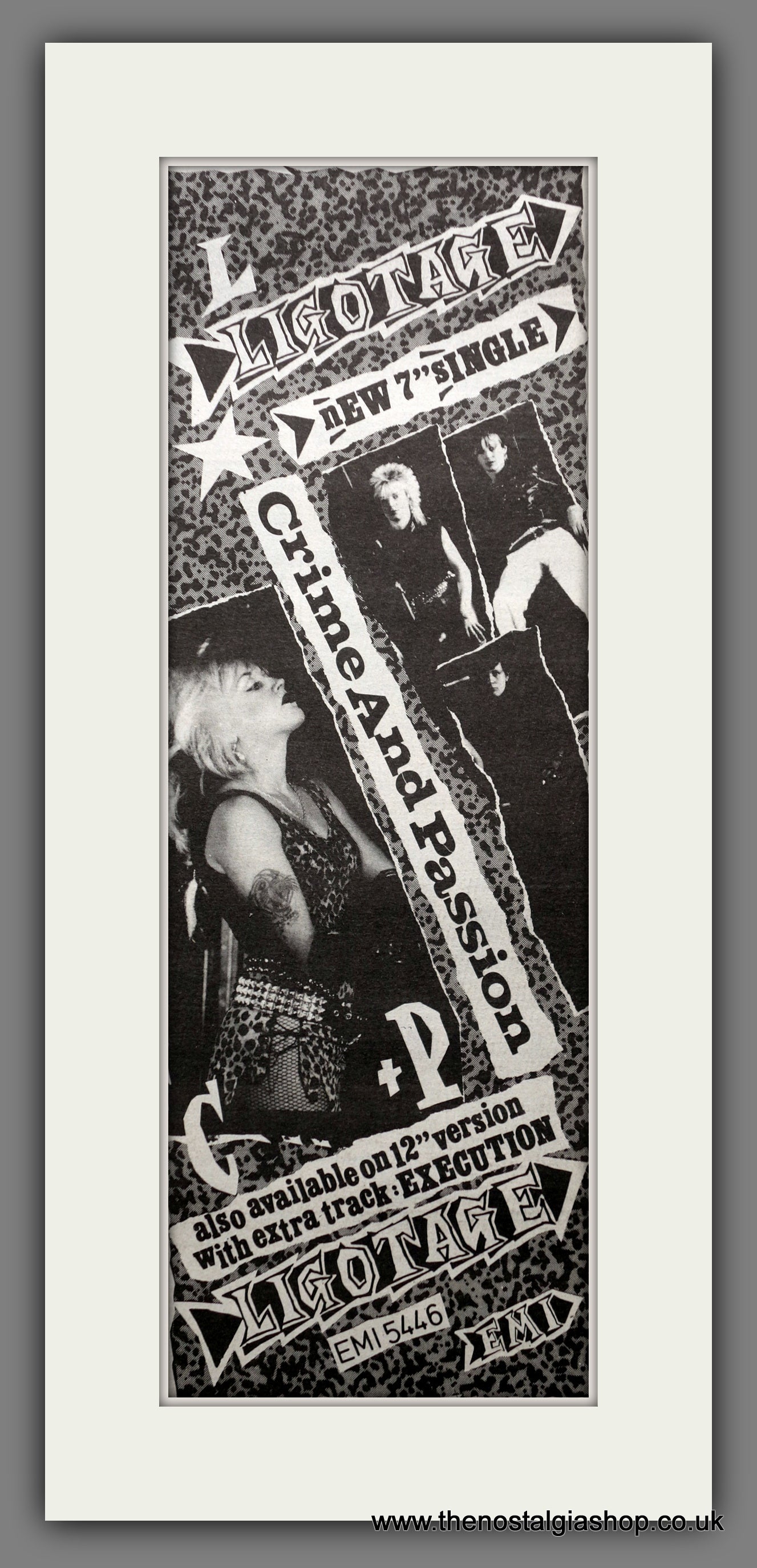 Ligotage Crime And Passion. Original Advert 1984 (ref AD200768)