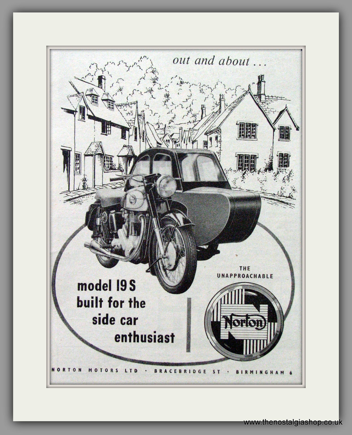 Norton 19S. Out And About. Original Advert 1955 (ref AD52004)