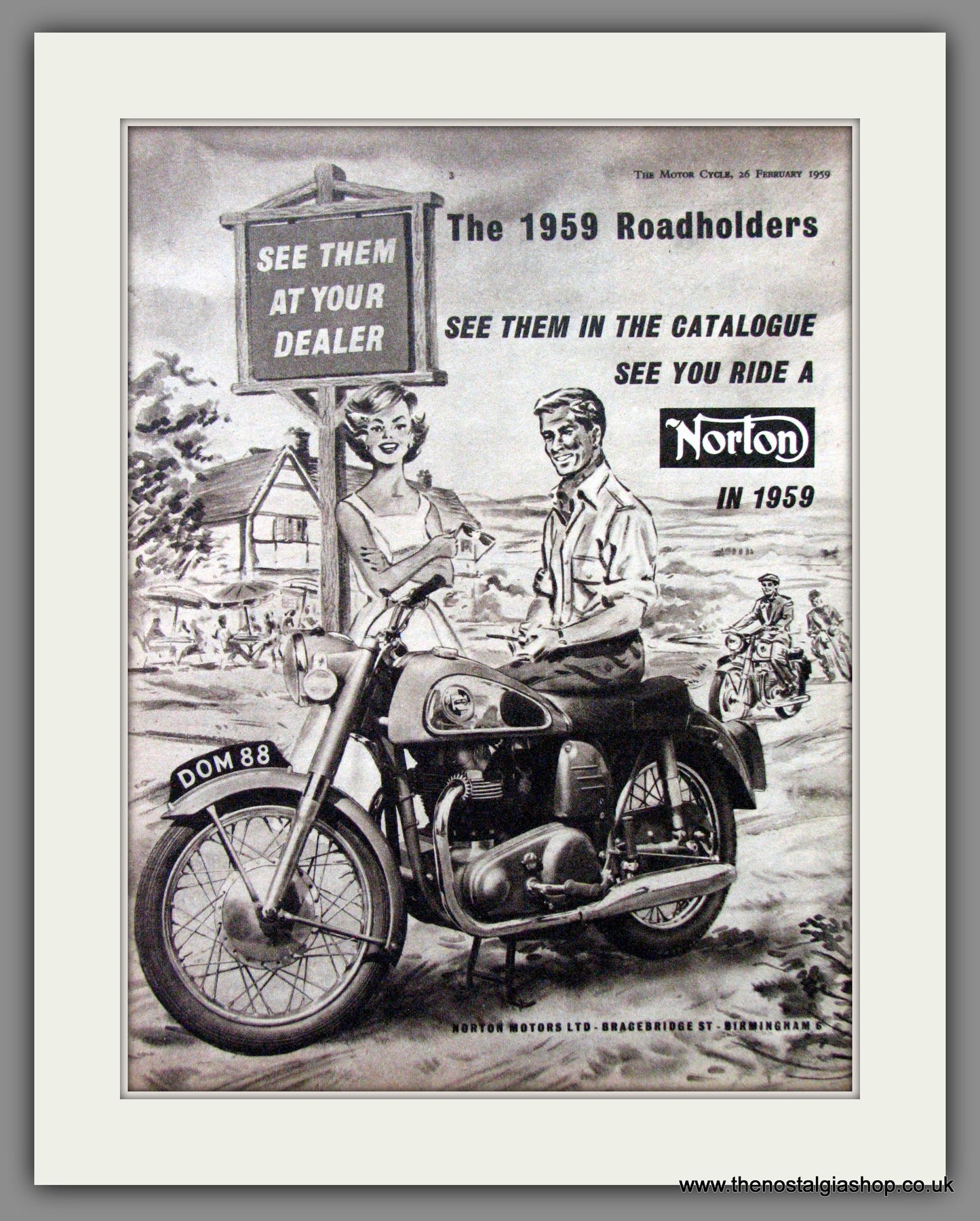 Norton Dominator 88. Roadholders for 1959. Original Advert 1959 (ref AD52010)