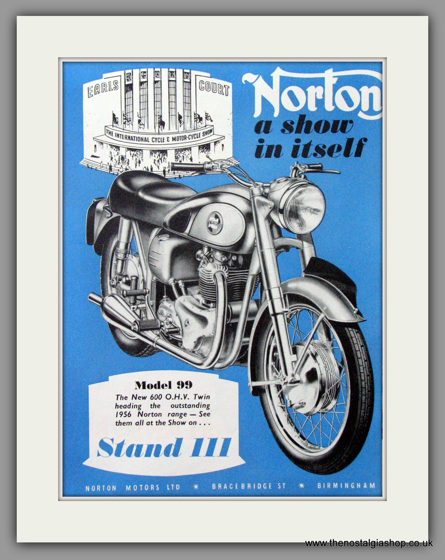 Norton Model 99 600cc O.H.V.. Original Advert 1955 (ref AD52022)