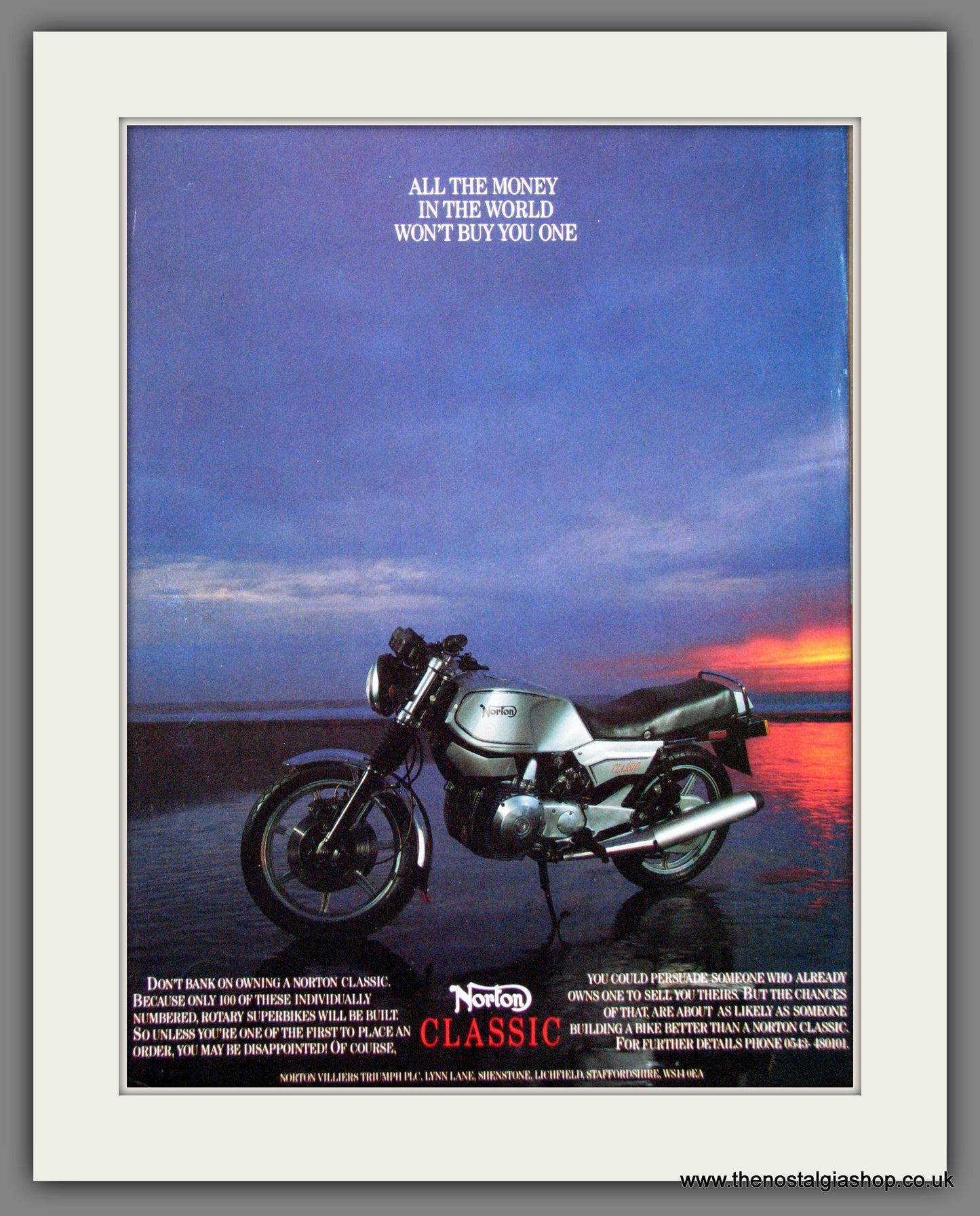 Norton Classic. Original Advert 1987 (ref AD52031)