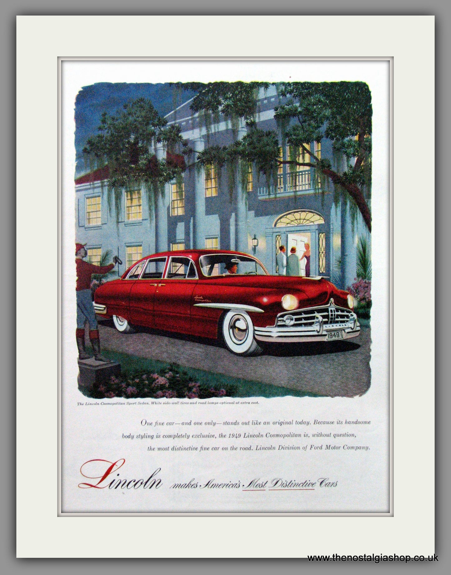 Lincoln Cosmopolitan Sports Sedan. 1949 Original American Advert (ref AD52255)