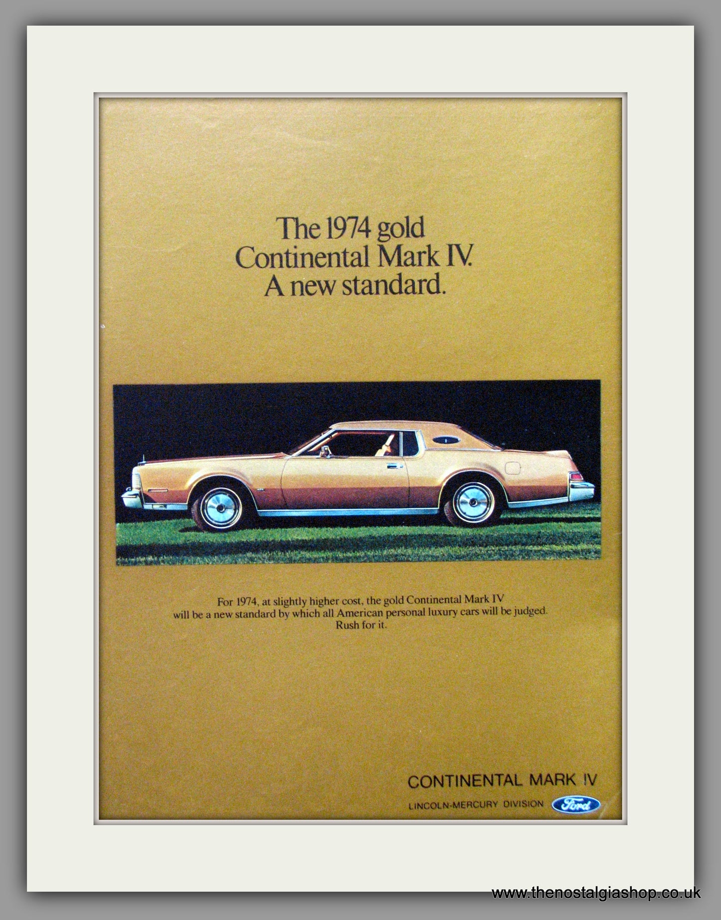 Lincoln Continental Mark IV. Original American Advert 1973 (ref AD52262)