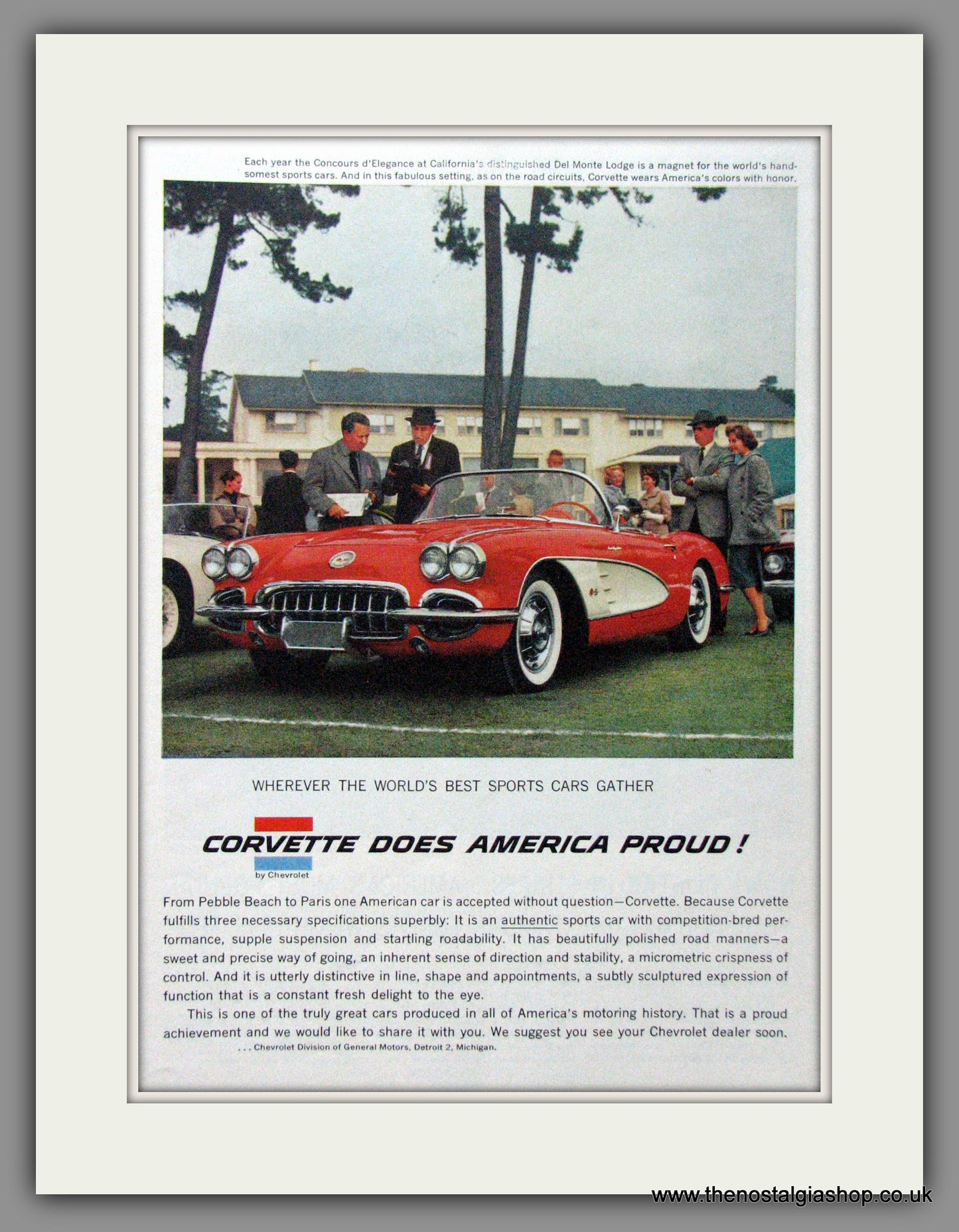 Chevrolet Corvette '58. Original American Advert 1958 (ref AD52359)