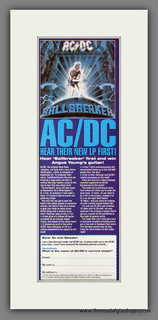 AC DC Ballbreaker. Original Advert 1995 (ref AD400091)