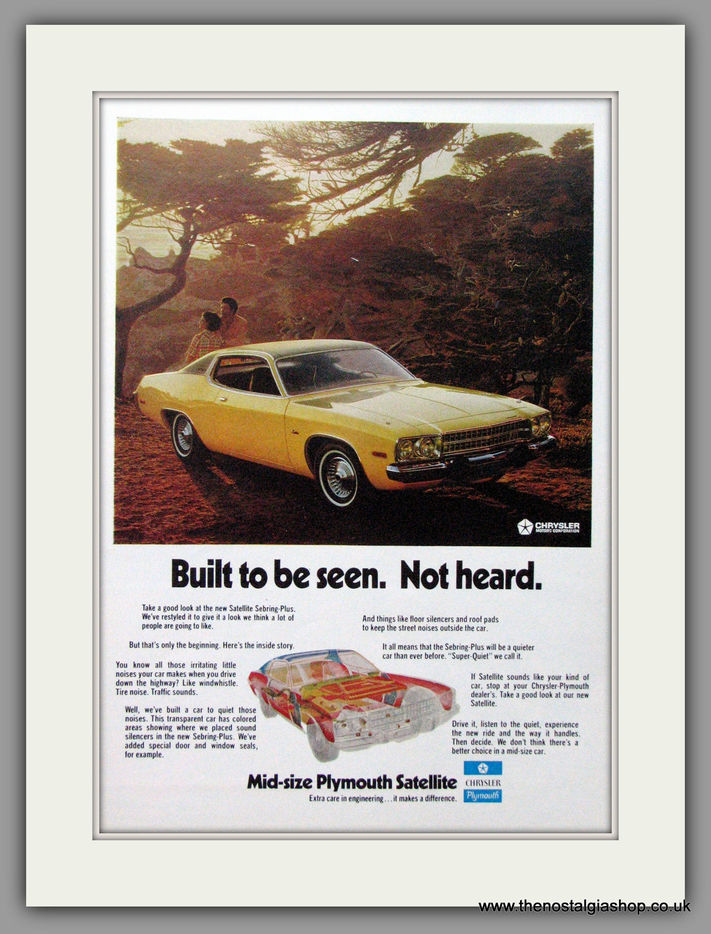 Plymouth Satellite '72. Original American Advert 1972 (ref AD52442)