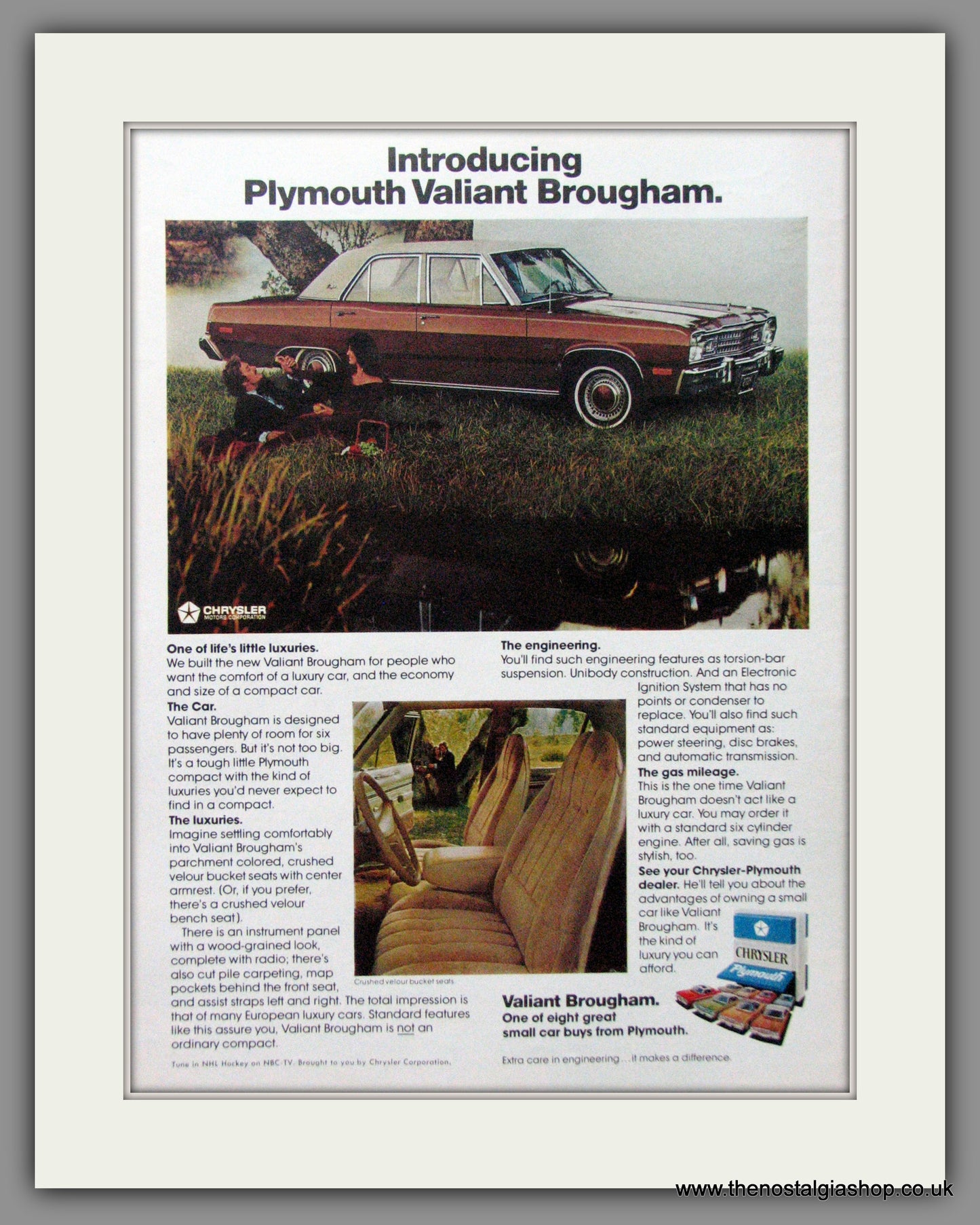 Plymouth Valiant Brougham. Original American Advert 1974 (ref AD52542)