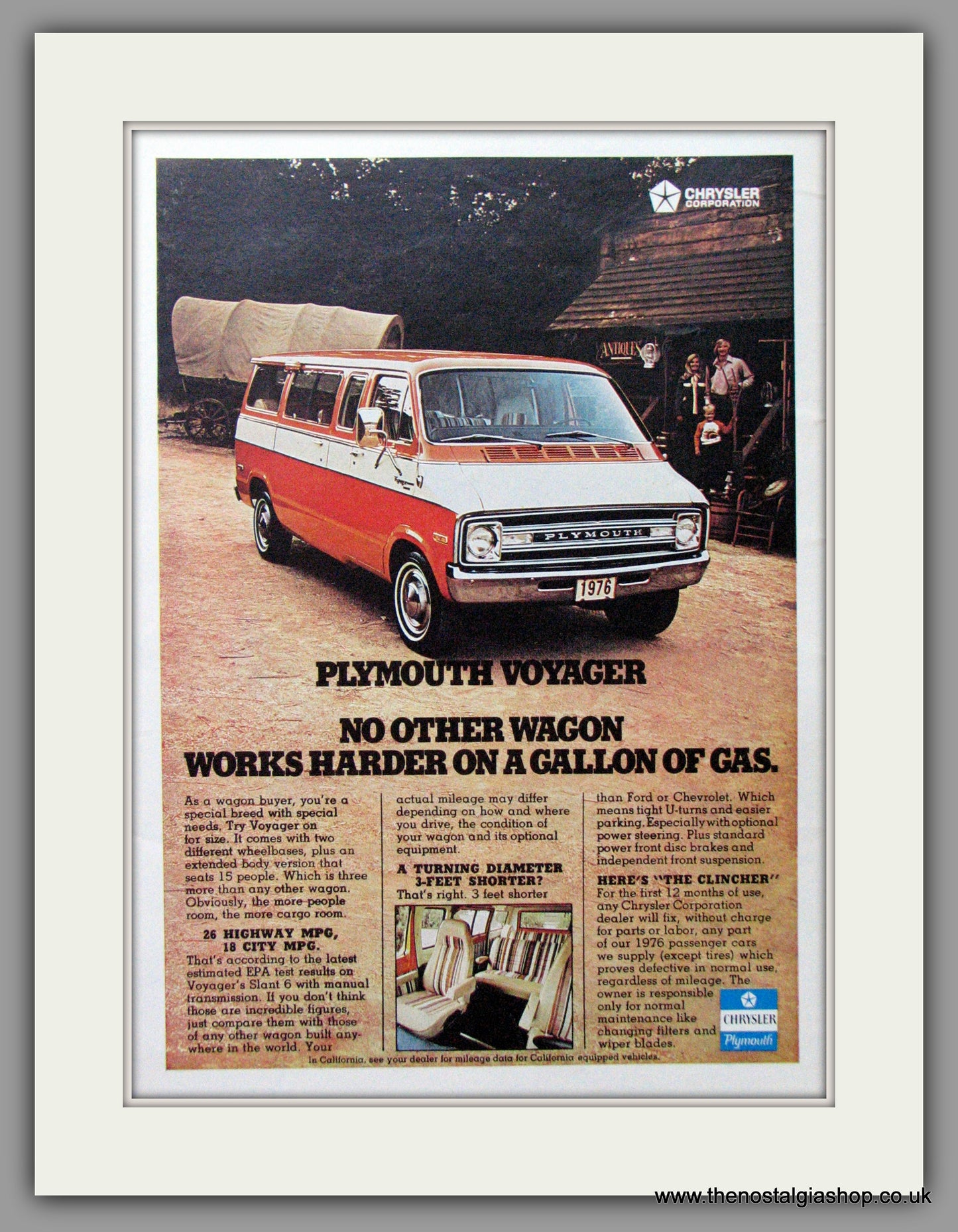 Plymouth Voyager Wagon. Original American Advert 1976 (ref AD52543)