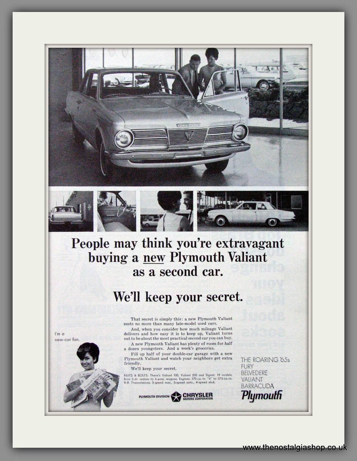 Plymouth Valiant '65. Original American Advert 1965 (ref AD52597)