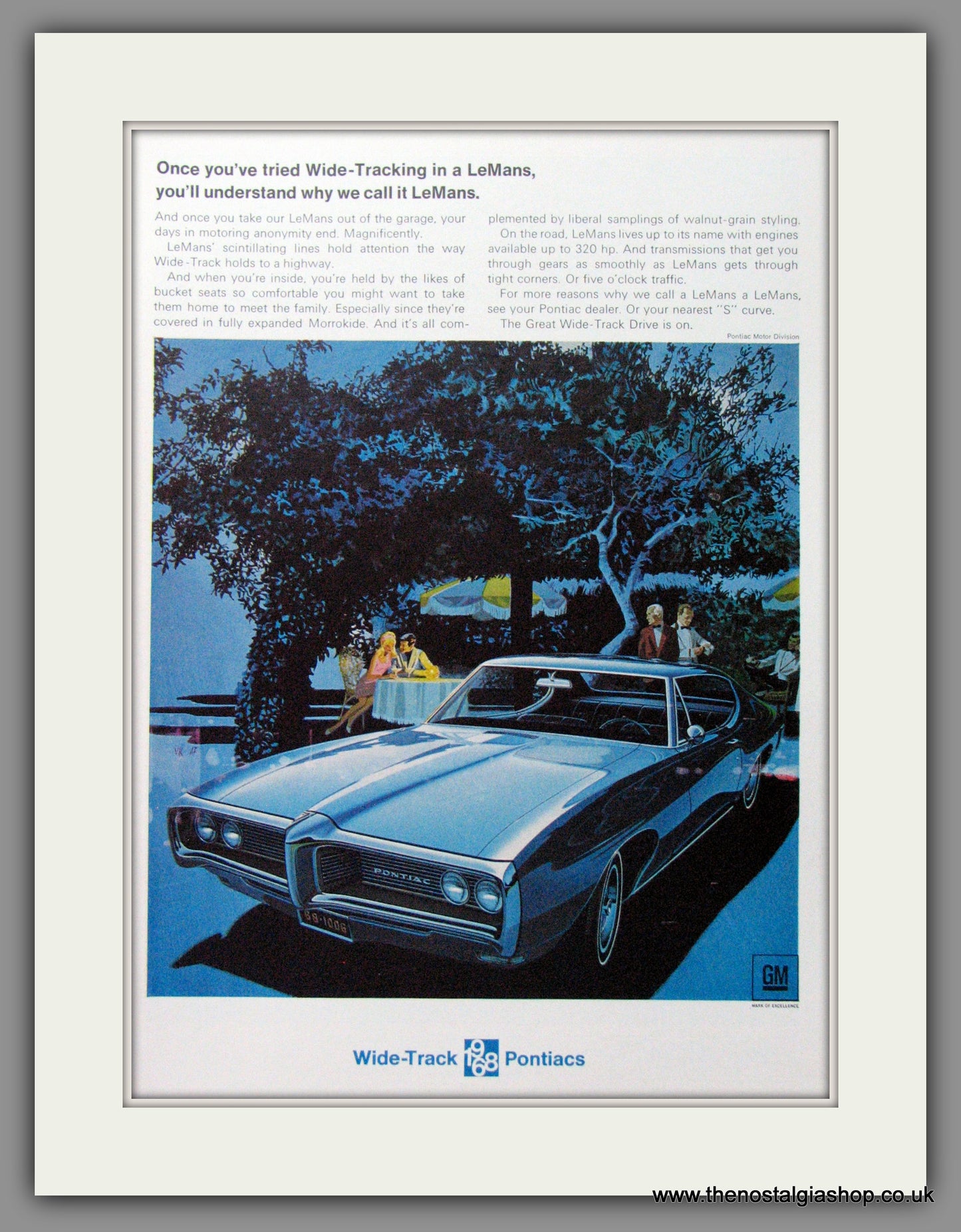 Pontiac LeMans Wide-Track '68. Original American Advert 1968 (ref AD52674)