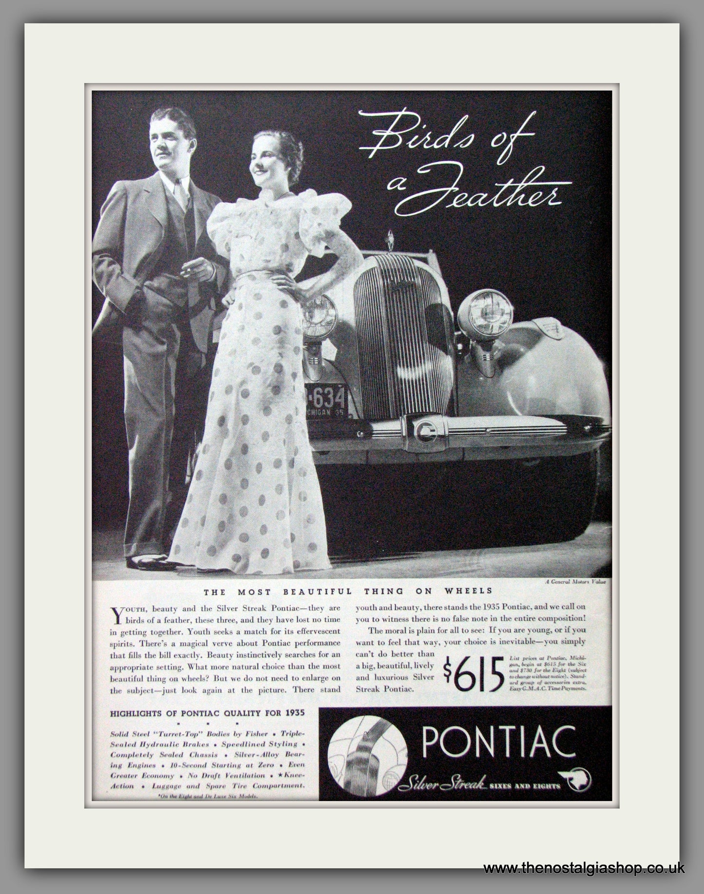 Pontiac Silver Streak '35. Original American Advert 1935 (ref AD52687)