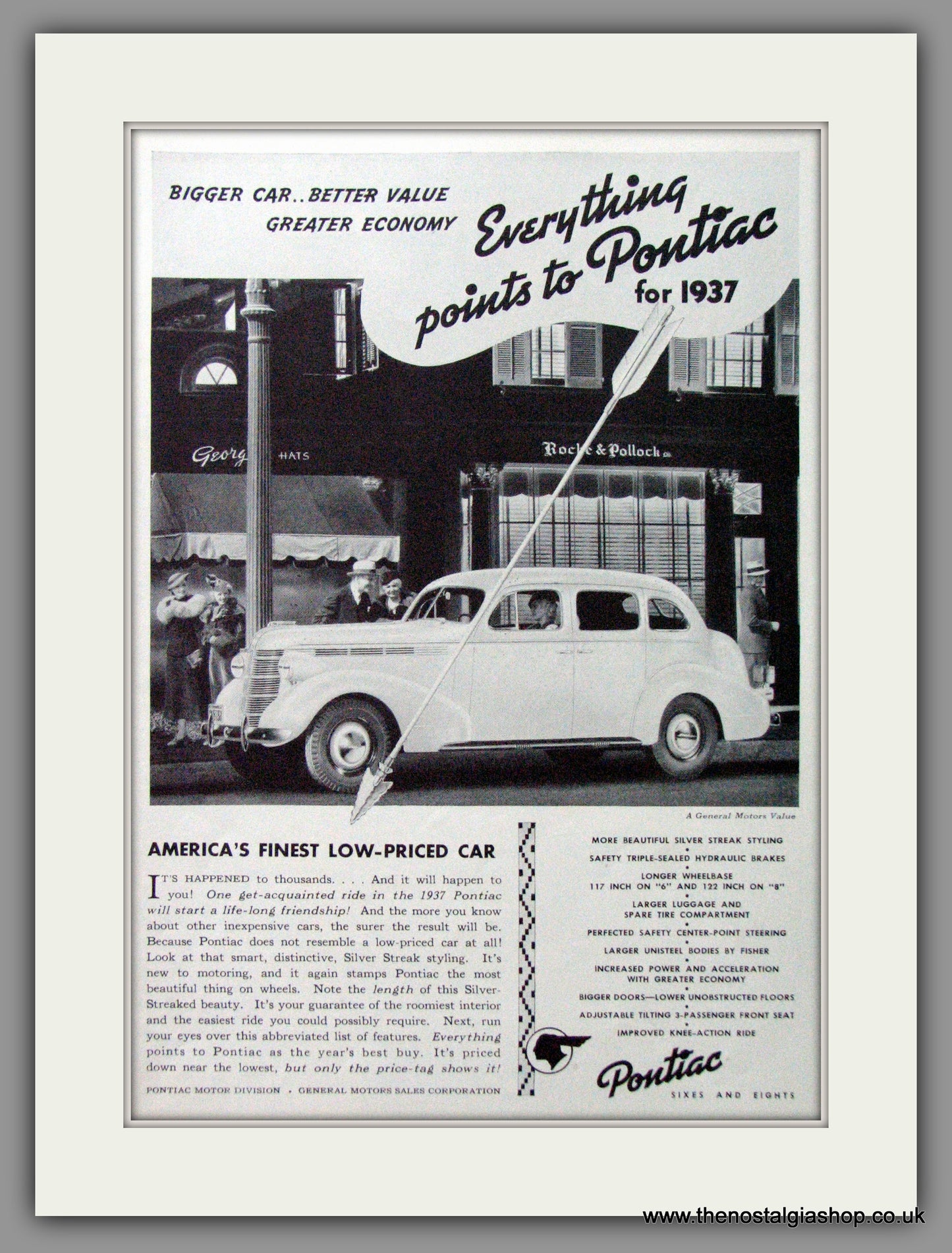 Pontiac Silver Streak for '37. Original American Advert 1936 (ref AD52688)