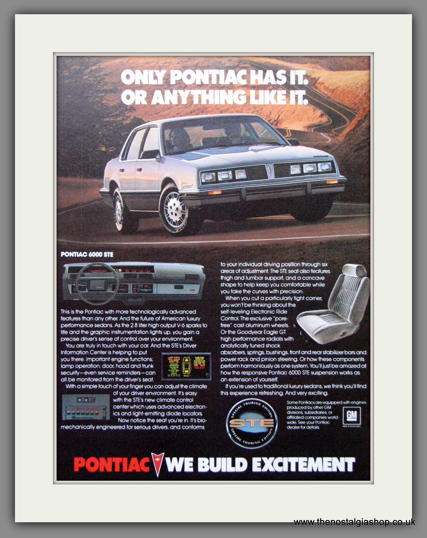 Pontiac 6000 STE '83. Original American Advert 1983 (ref AD52685)