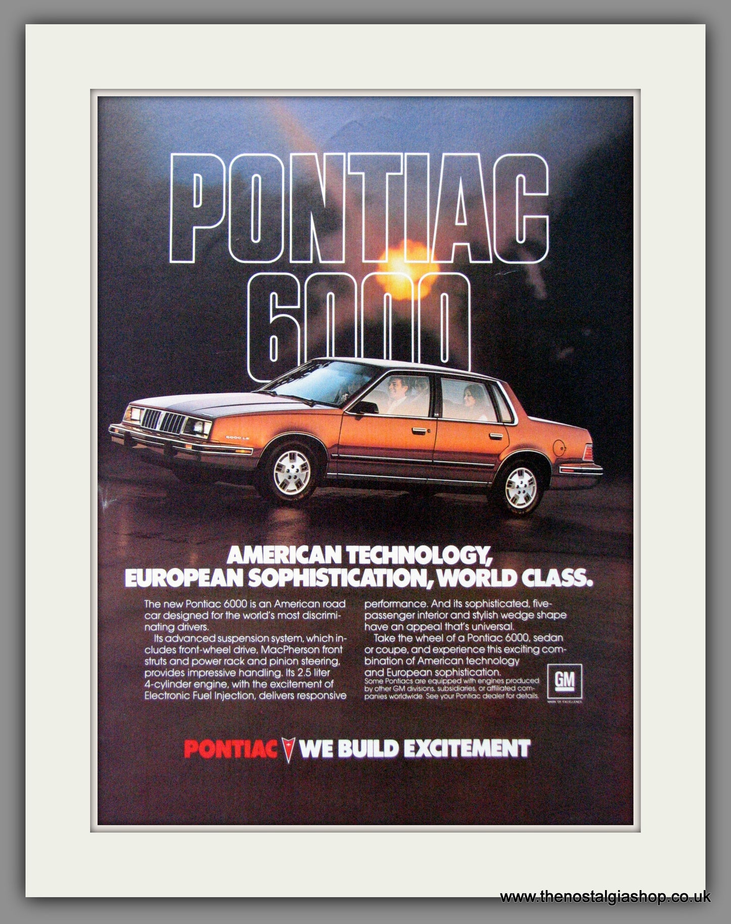 Pontiac 6000 '83. Original American Advert 1983 (ref AD52686)