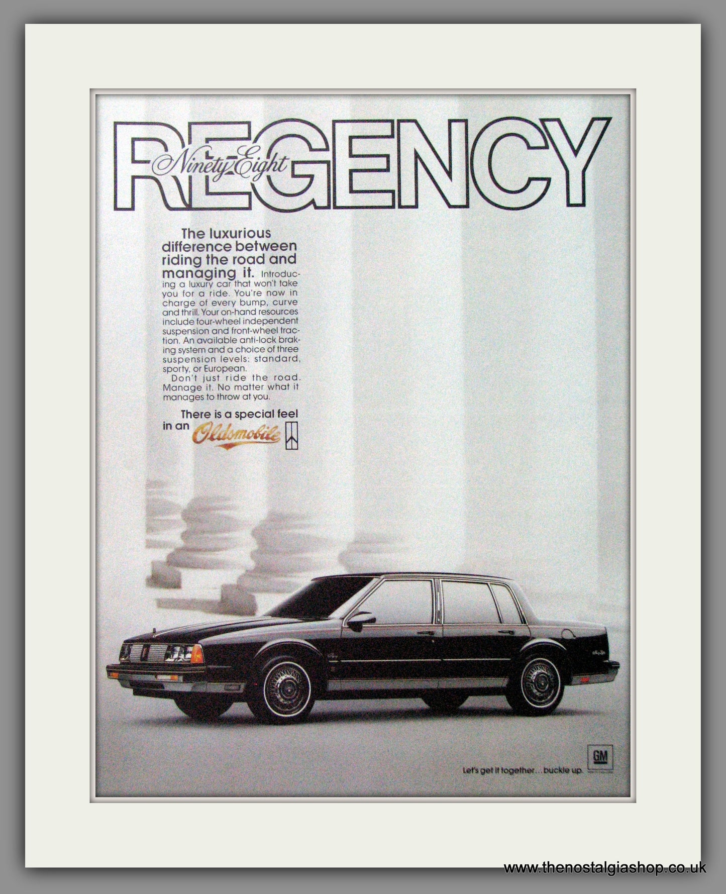 Oldsmobile Regency Ninety Eight '86. Original American Advert 1986 (ref AD52763)