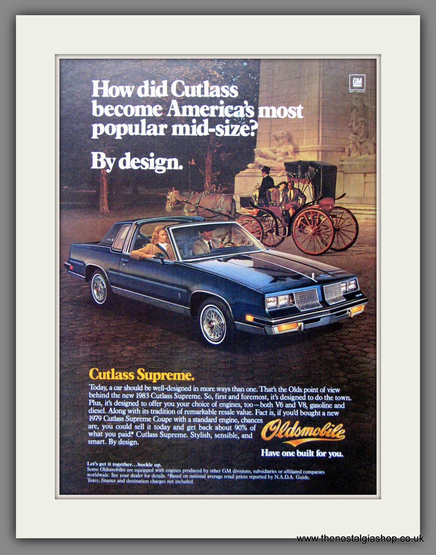 Oldsmobile Cutlass Supreme '83. Original American Advert 1983 (ref AD52791)