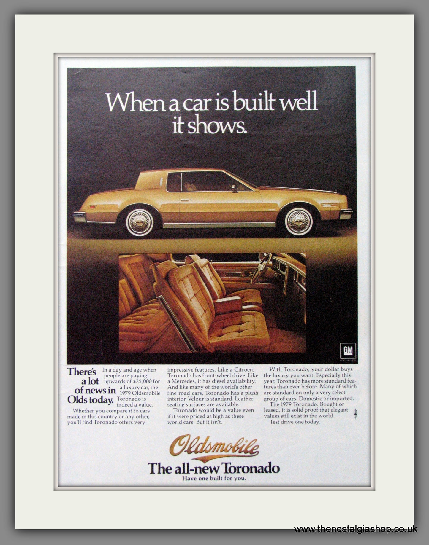 Oldsmobile Toronado '79. Original American Advert 1979 (ref AD52799)