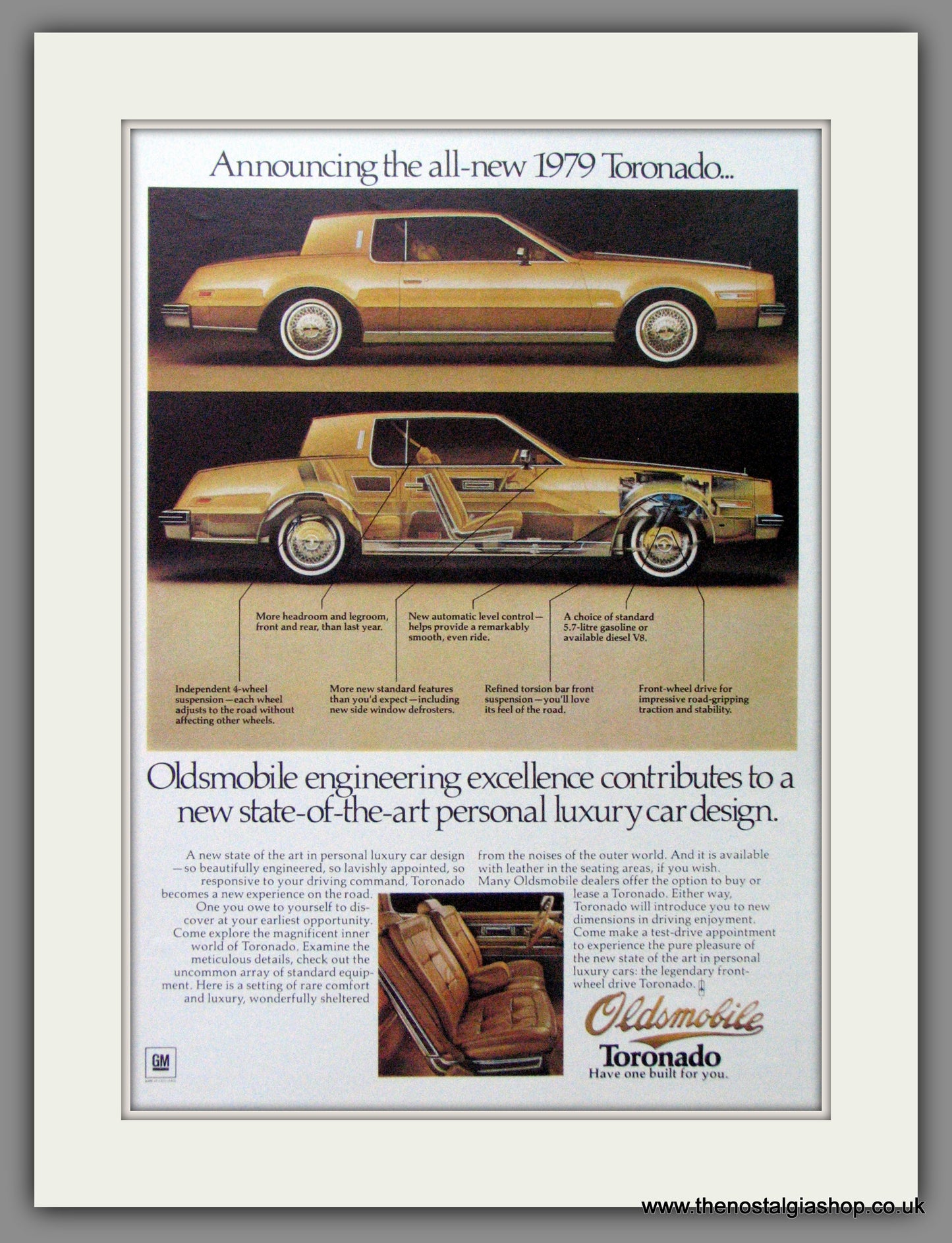 Oldsmobile Toronado '79. Original American Advert 1979 (ref AD52800)