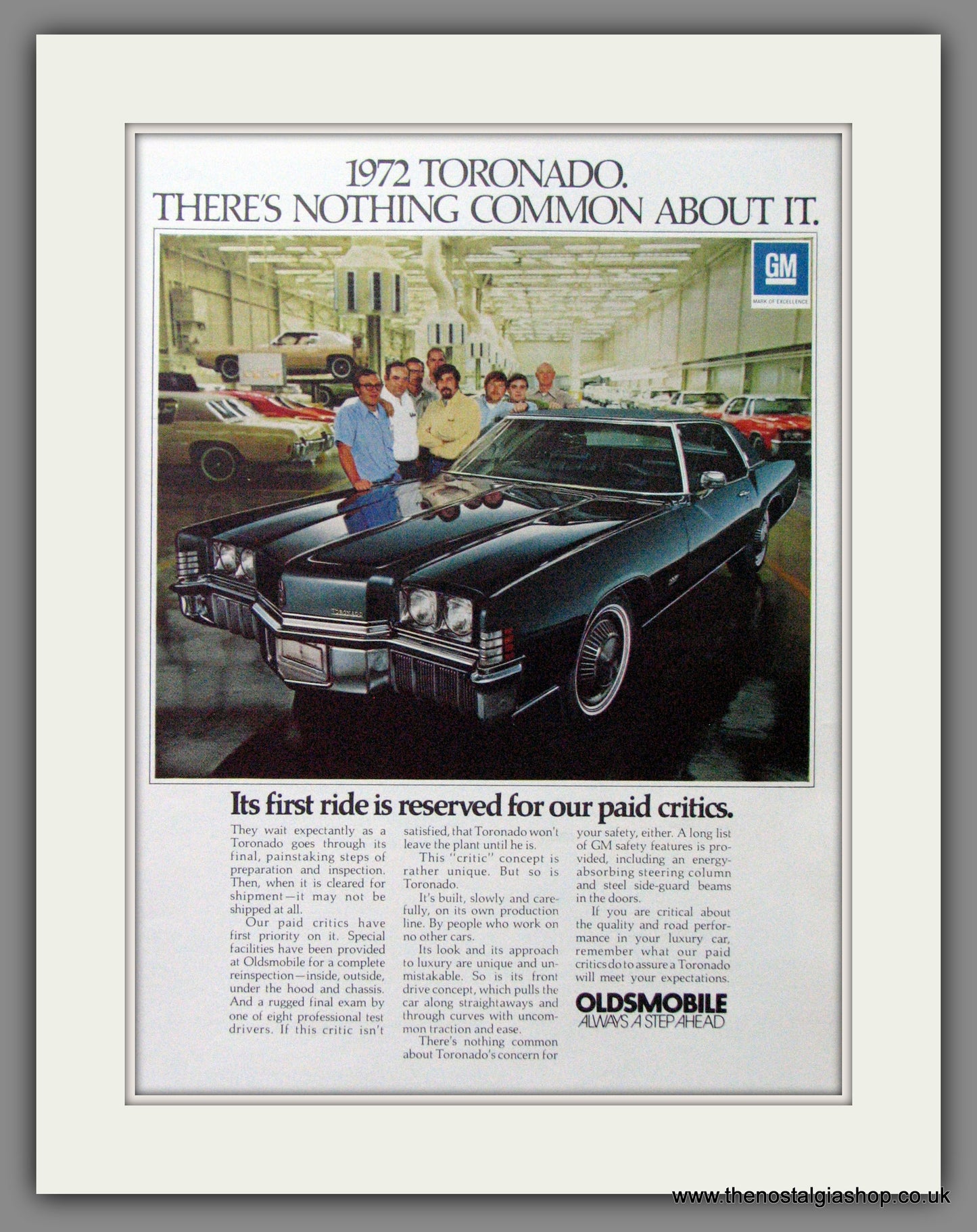 Oldsmobile Toronado '72. Original American Advert 1972 (ref AD52806)