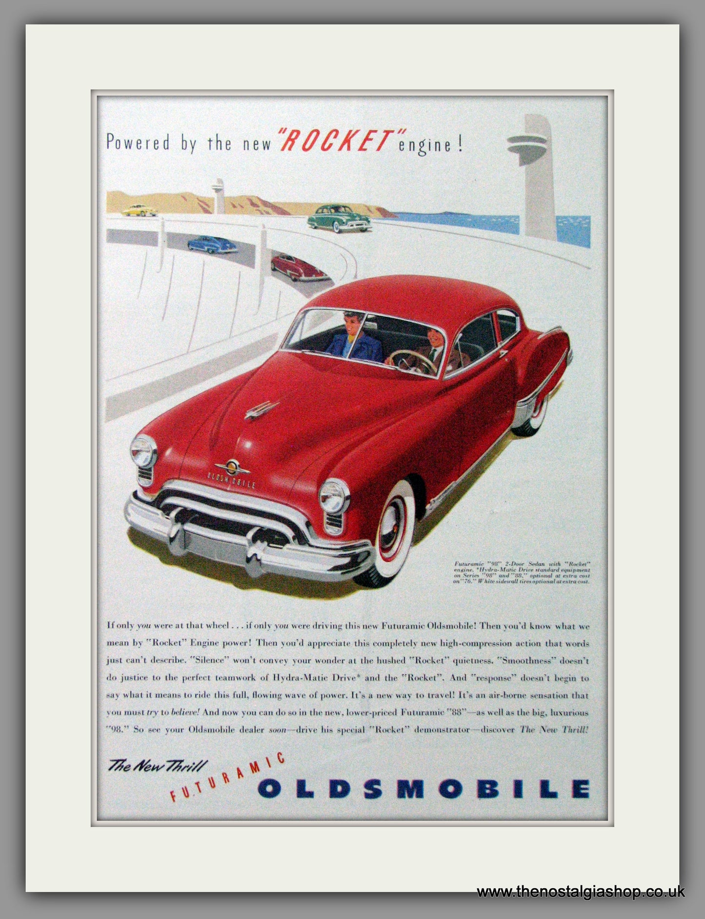 Oldsmobile Futuramic 98 Sedan. Original American Advert 1949 (ref AD52815)