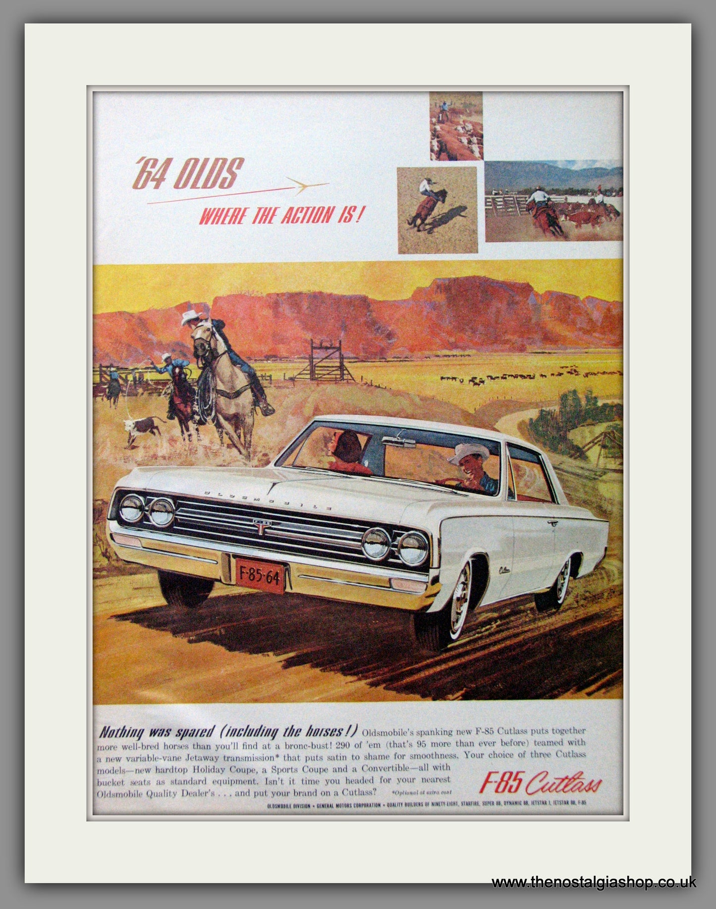 Oldsmobile F-85 Cutlass. '64. Original American Advert 1964 (ref AD52840)