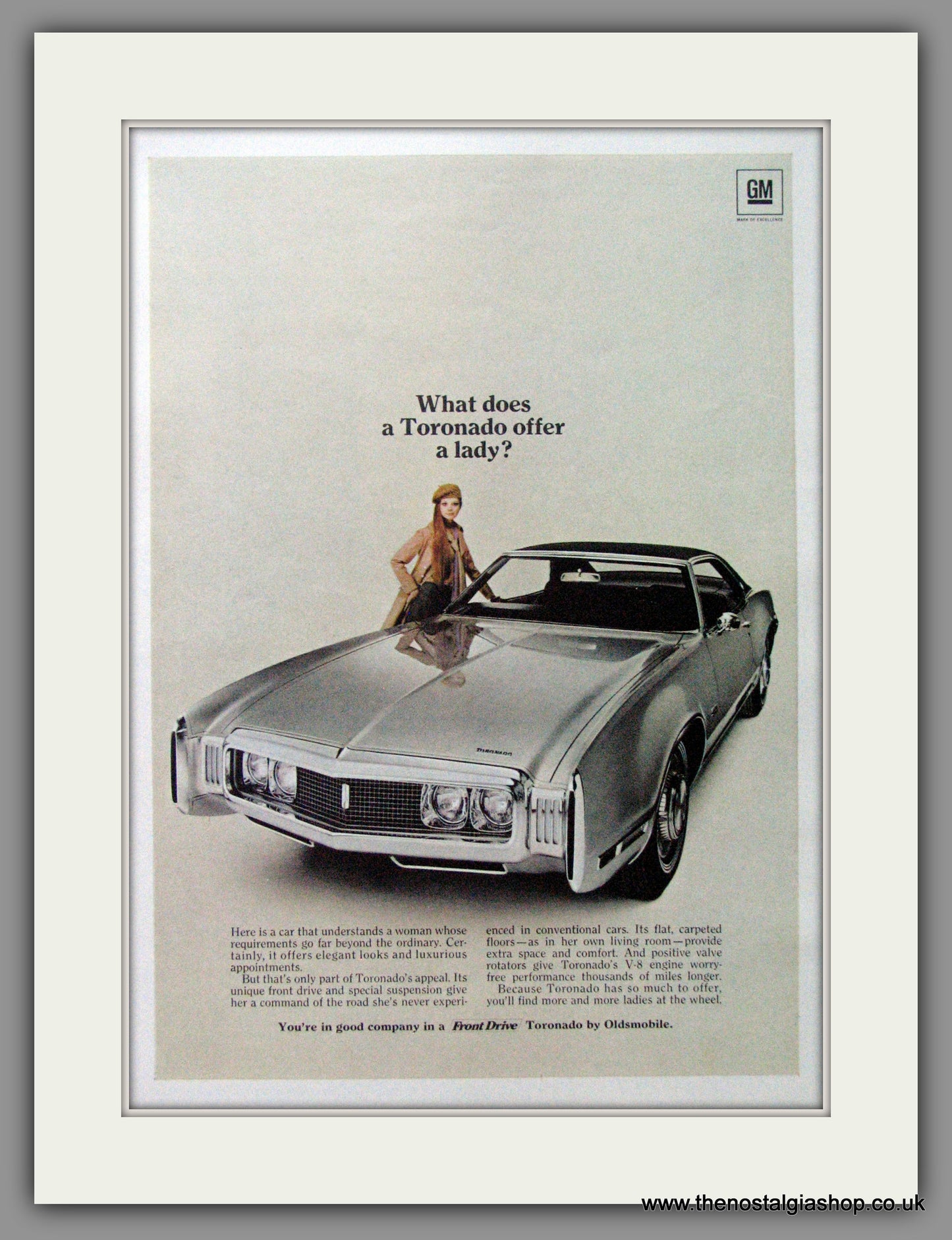 Oldsmobile Toronado. '69. Original American Advert 1969 (ref AD52842)