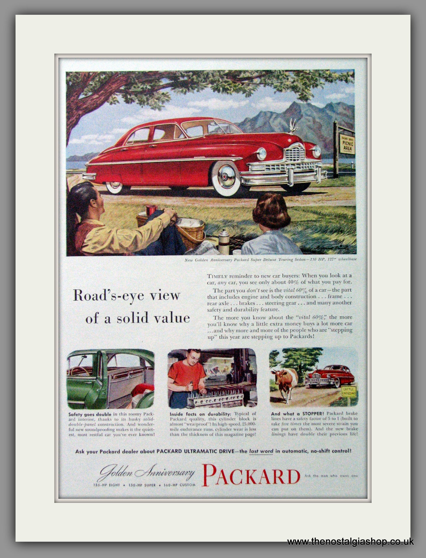 Packard Golden Anniversary Super Deluxe. '49. Original American Advert 1949 (ref AD52844)