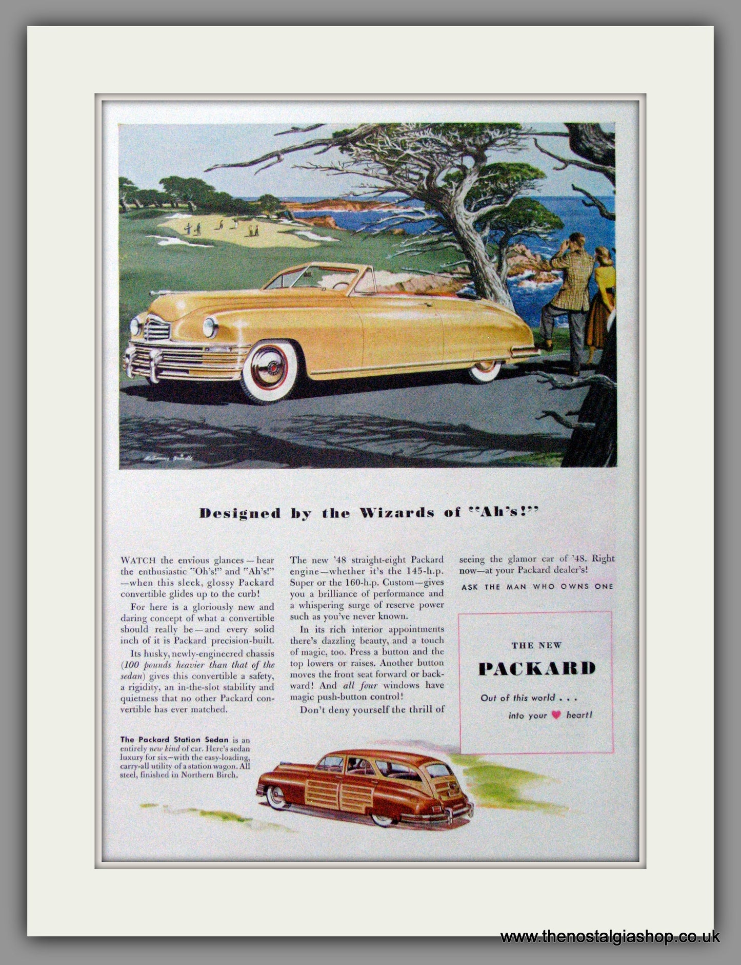 Packard Convertible and Wagon. '48. Original American Advert 1948 (ref AD52847)