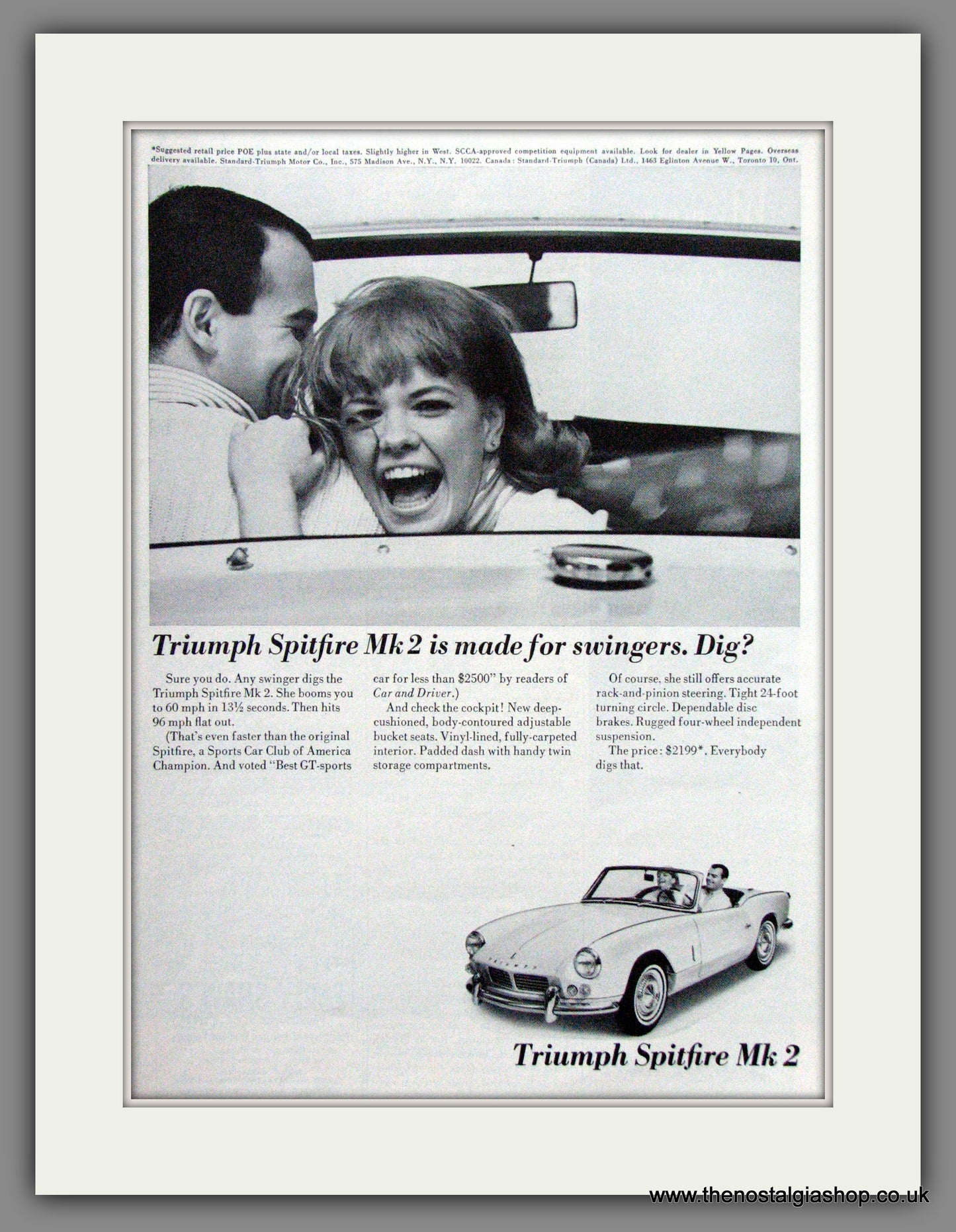 Triumph Spitfire Mk 2 1965 Original American Advert (ref AD52063)