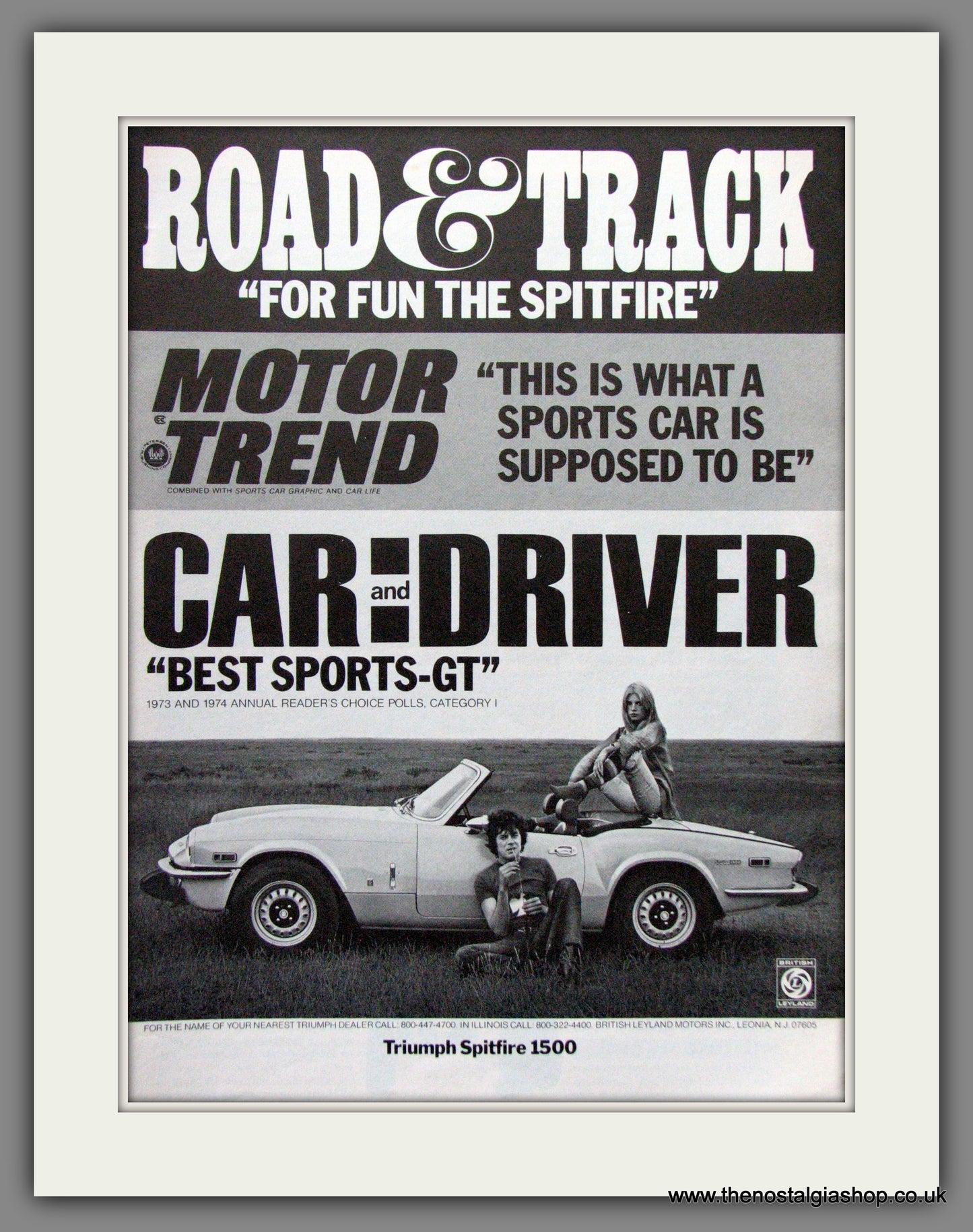 Triumph Spitfire 1500 1974 Original American Advert (ref AD52064)