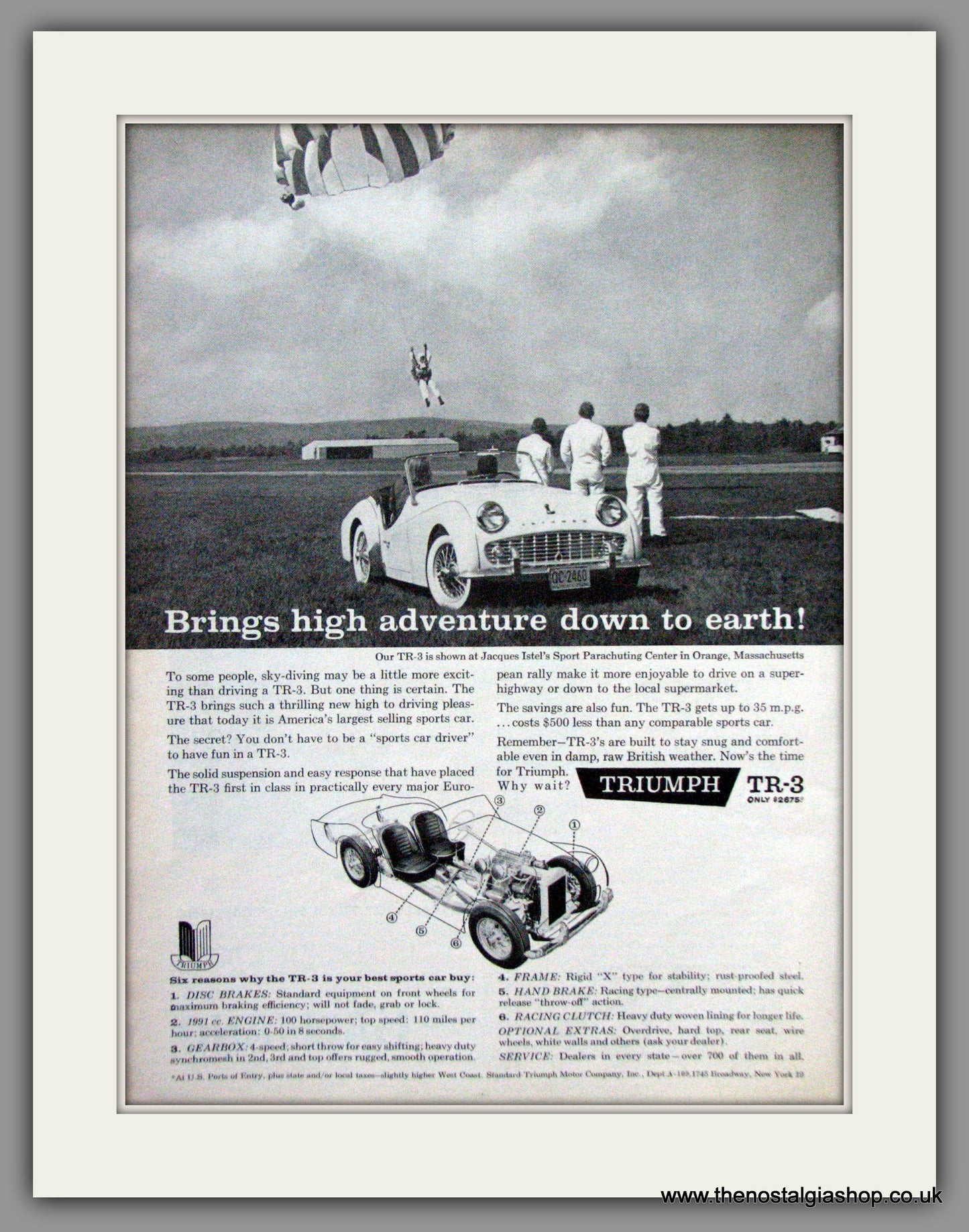 Triumph TR-3 1959 Original American Advert (ref AD52071)