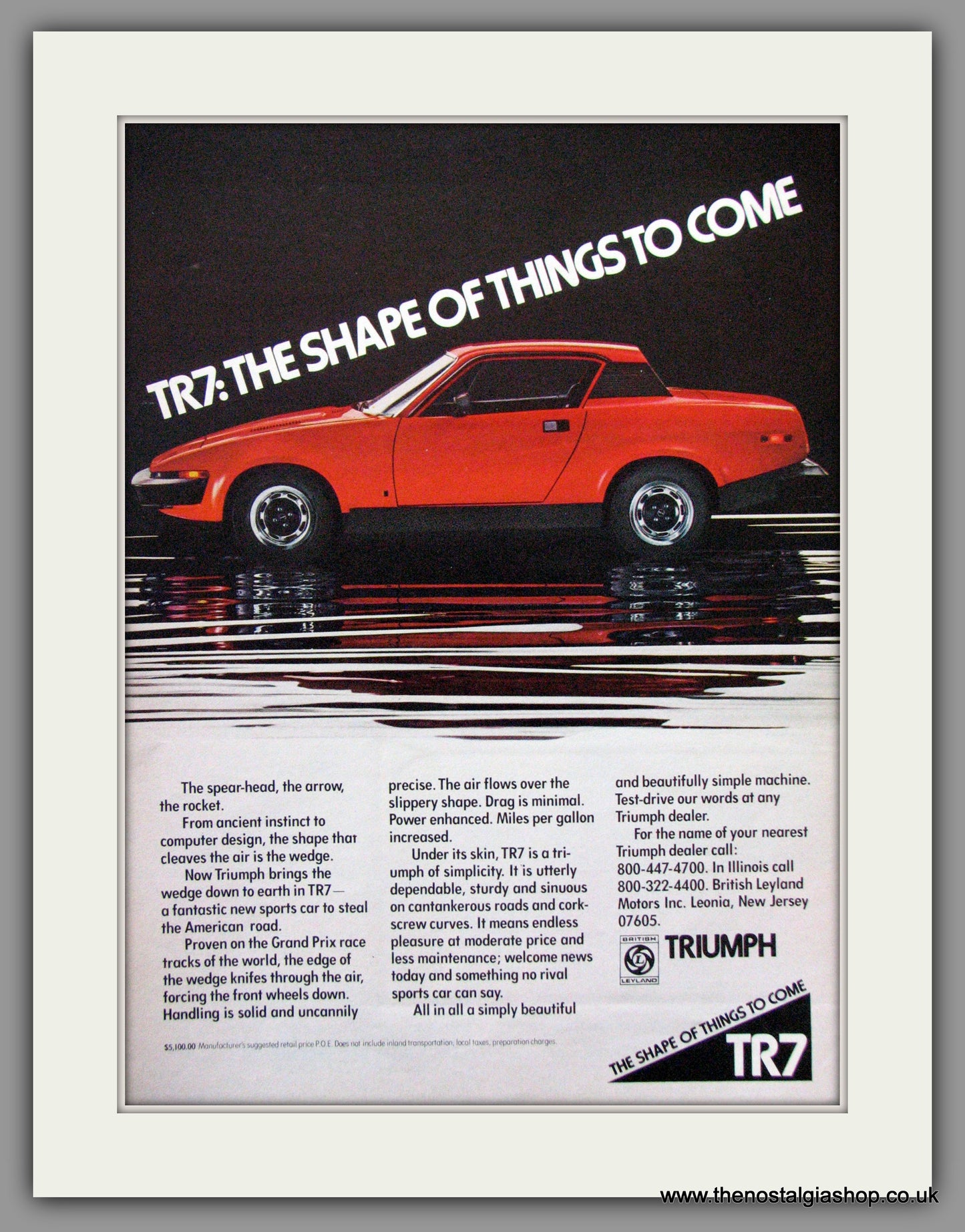 Triumph TR7. 1975 Original American Advert (ref AD52076)