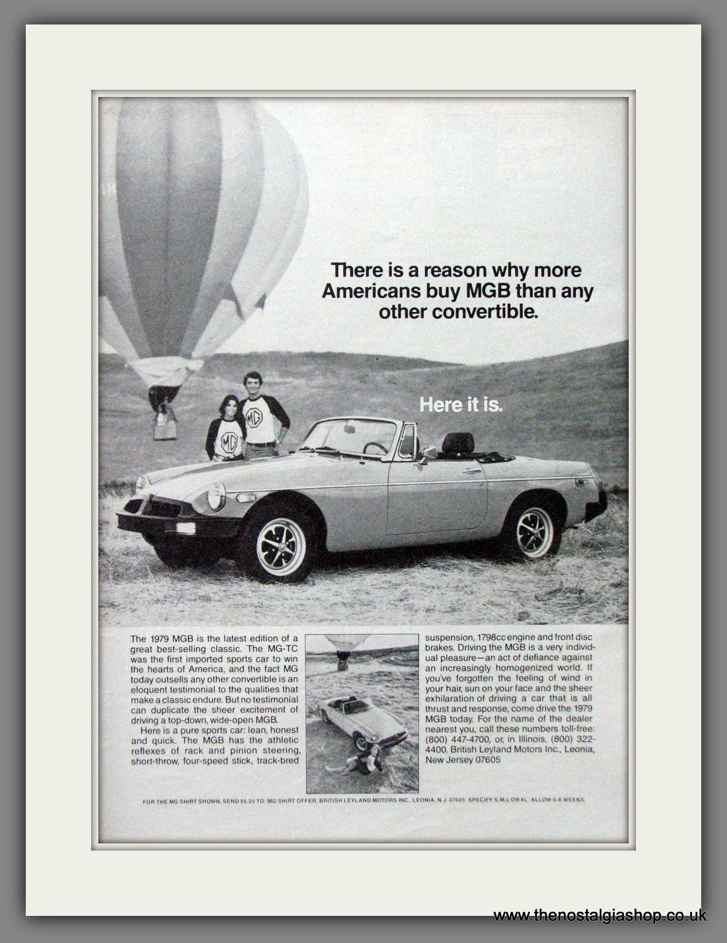 MGB. America's Most Popular Convertible. 1979 Original American Advert (ref AD52097)