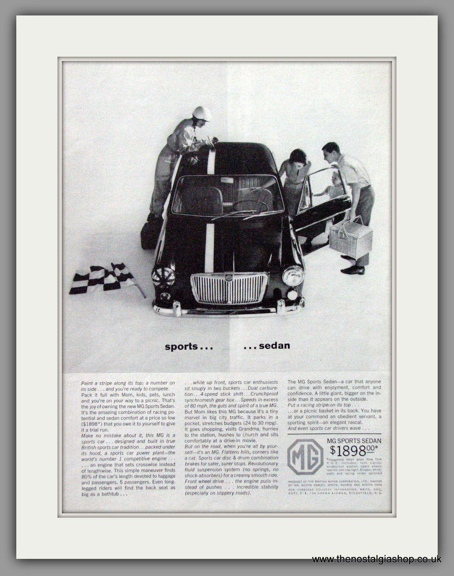 MG Sports Sedan. 1963 Original American Advert (ref AD52099)