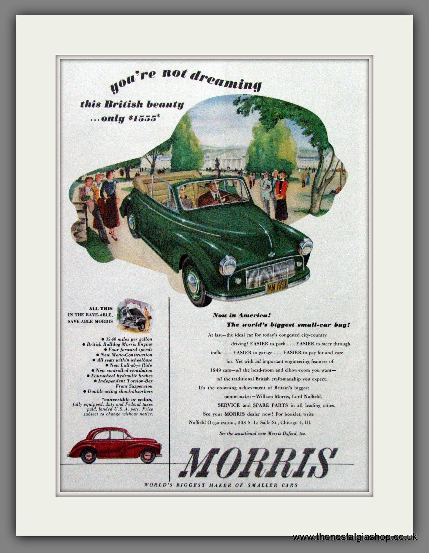 Morris. Now In America!! 1949 Original American Advert (ref AD52059)