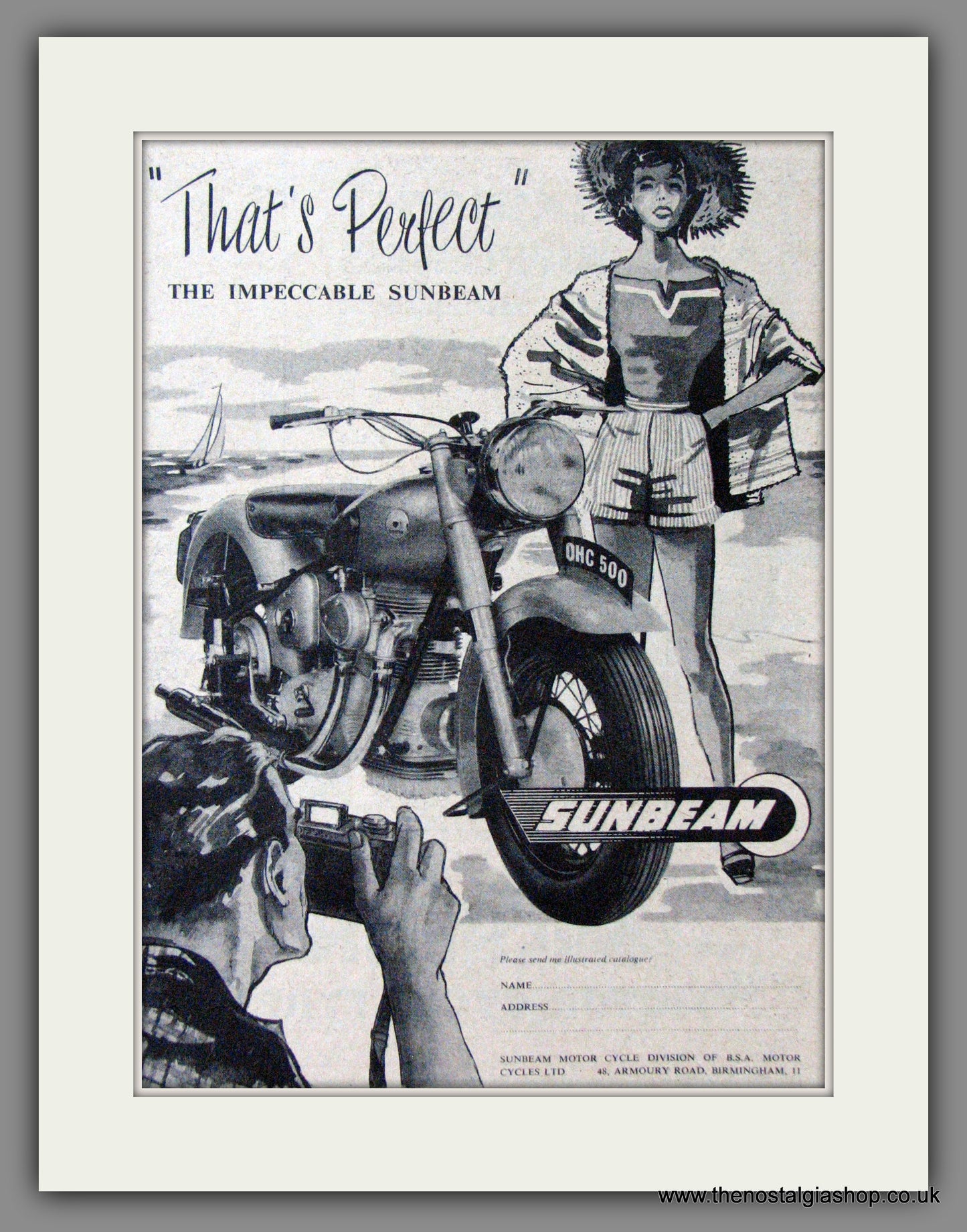 Sunbeam 500 O.H.C. Motorcycles. 1954 Original Advert. (ref AD52216)