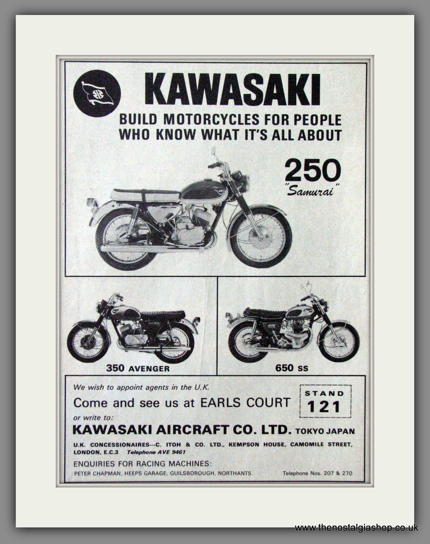 Kawasaki 250 Samurai Motorcycle. 1967 Original Advert. (ref AD52449)