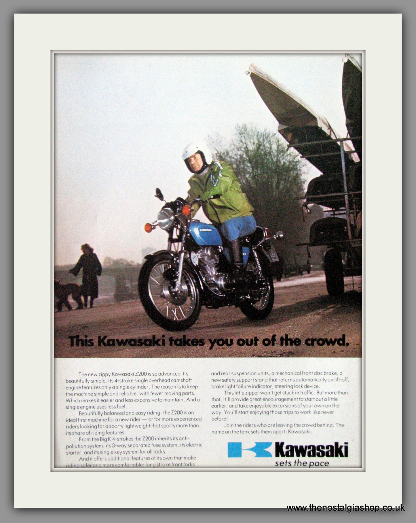 Kawasaki Z-200 Motorcycle. 1977 Original Advert. (ref AD52578)