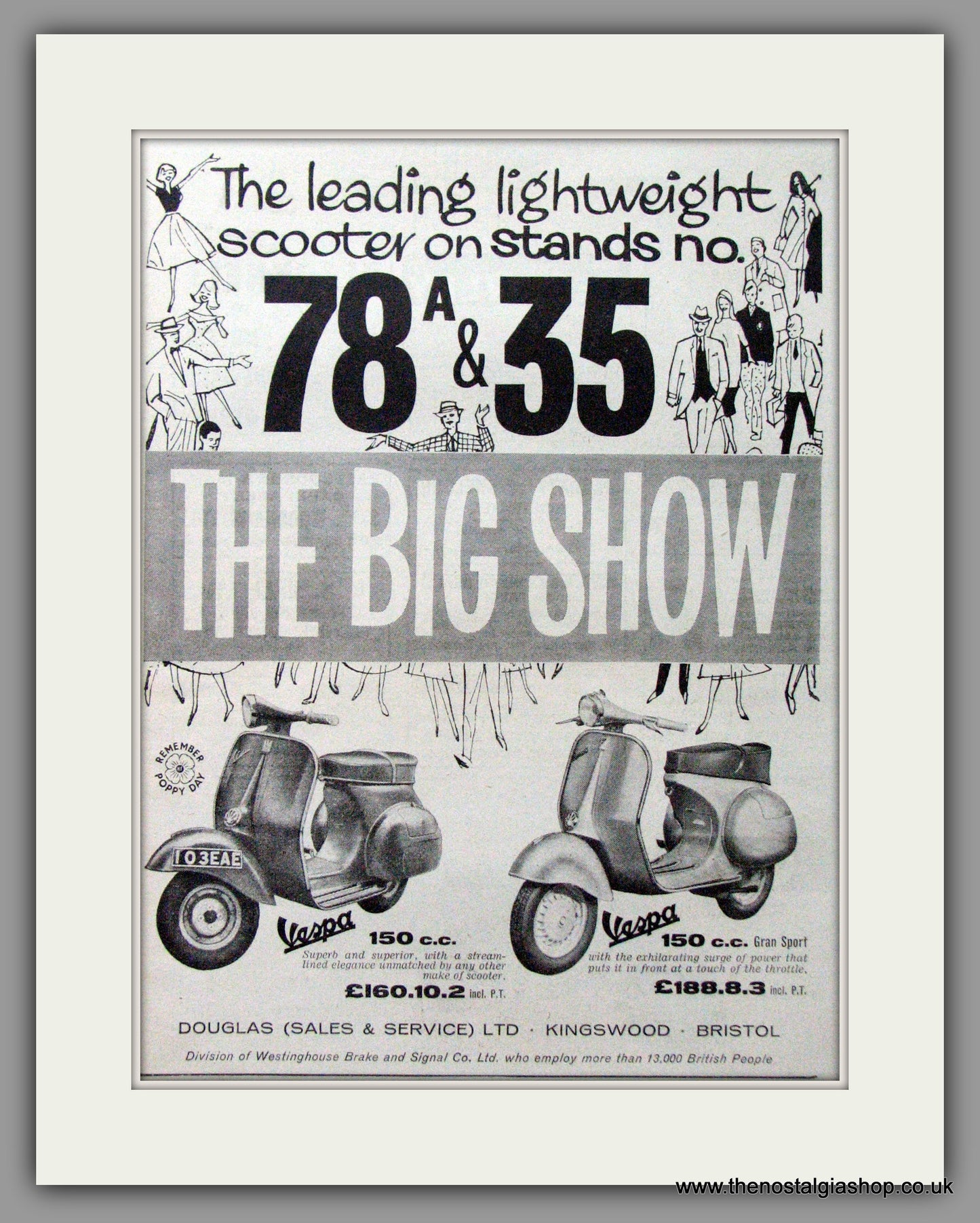 Vespa On Show At The Big Show. Large Double Original adverts 1960 (ref AD52483)