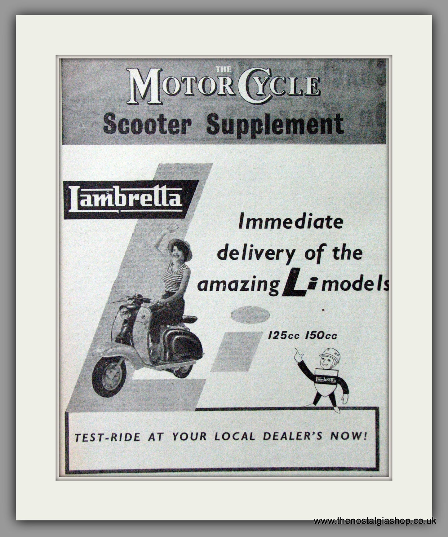 Lambretta Li 125, Li 150. Original advert 1959 (ref AD52525)