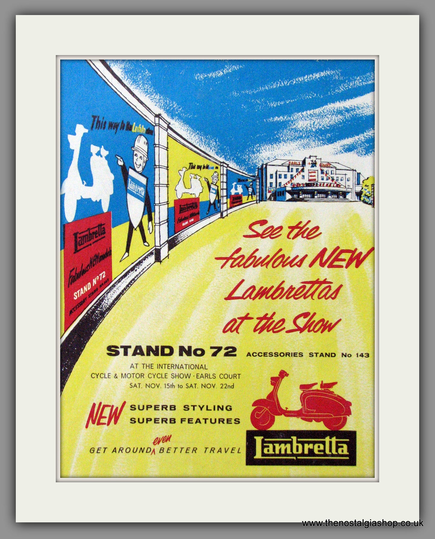 Lambrettas at Earls Court. Original advert 1958 (ref AD52852)