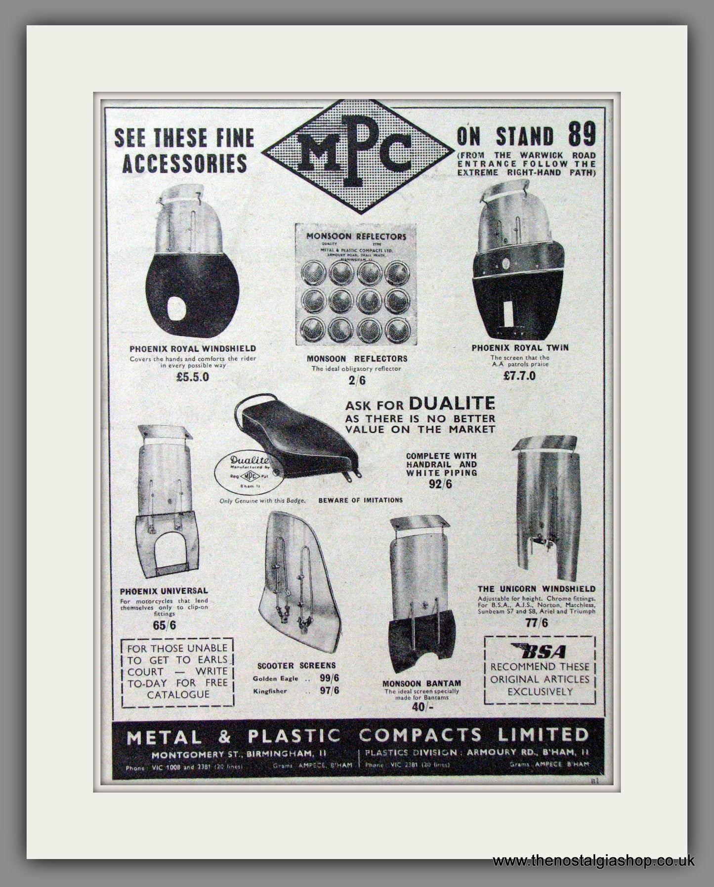MPC Ltd Scooter Accessories at Show. Original advert 1955 (ref AD53154)